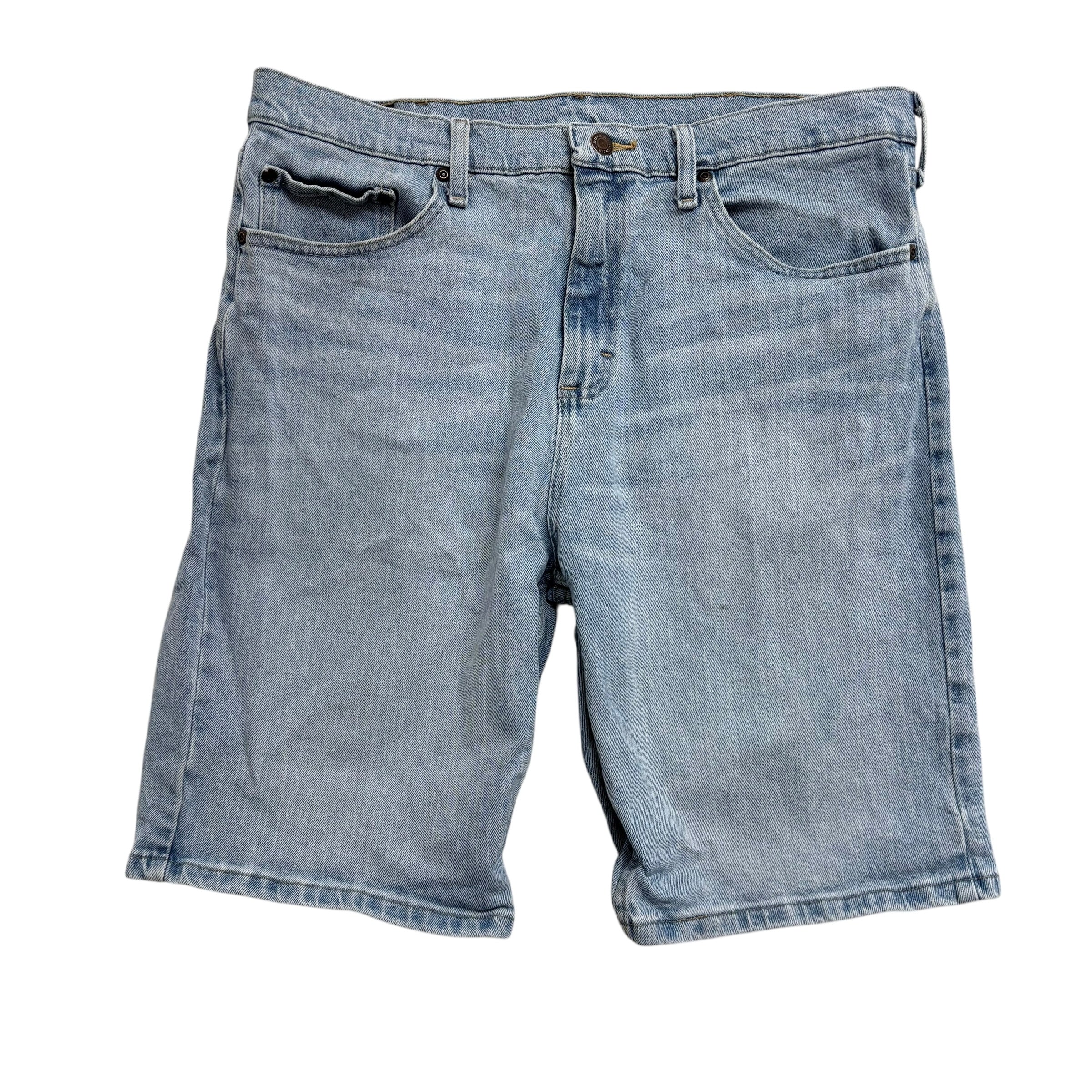 Wrangler Jorts W34 Mens Denim Shorts Light Blue Regular Fit Stretch