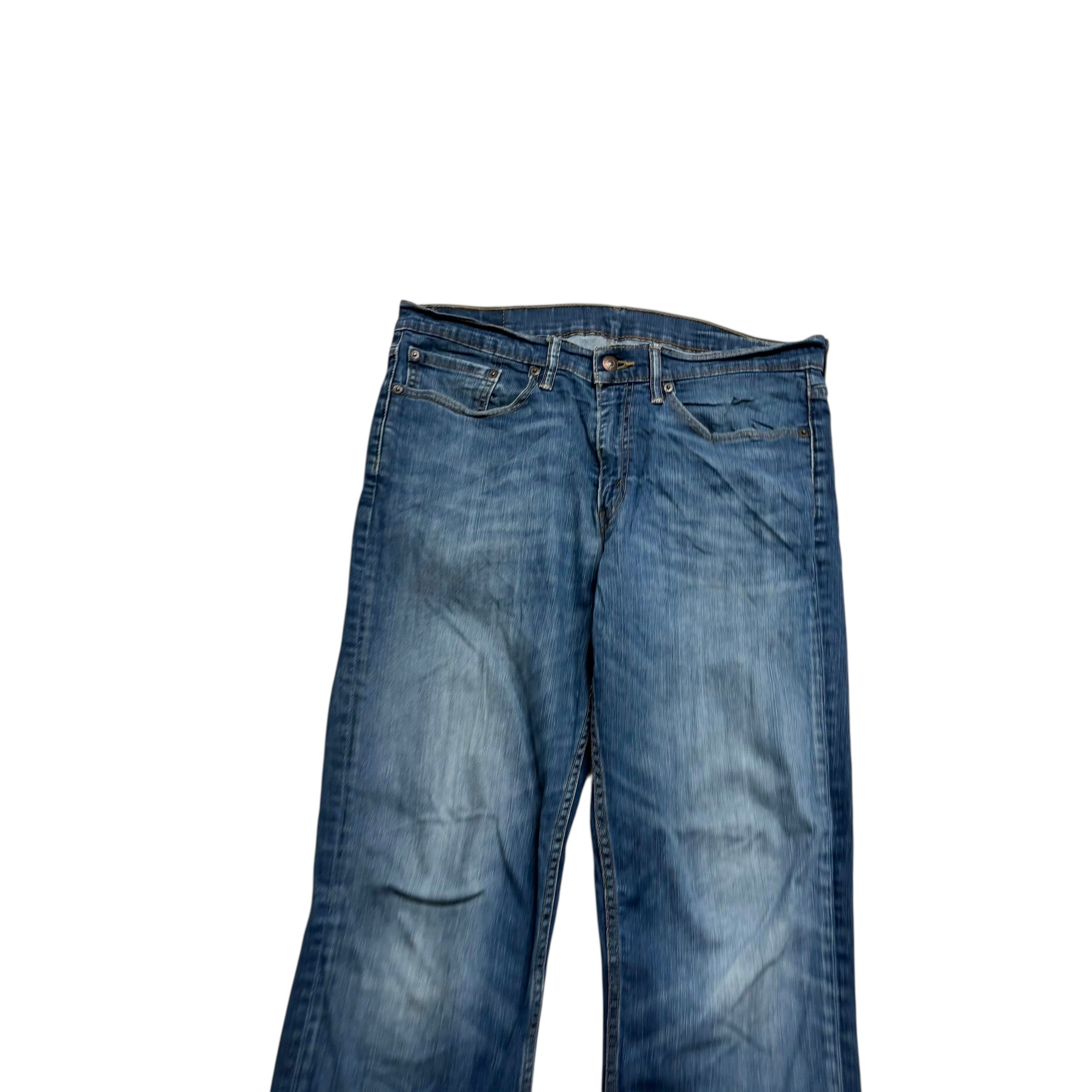 Levis 514 Jeans W34 L32 Mens Mid Blue Regular Straight Fit Stretch Denim