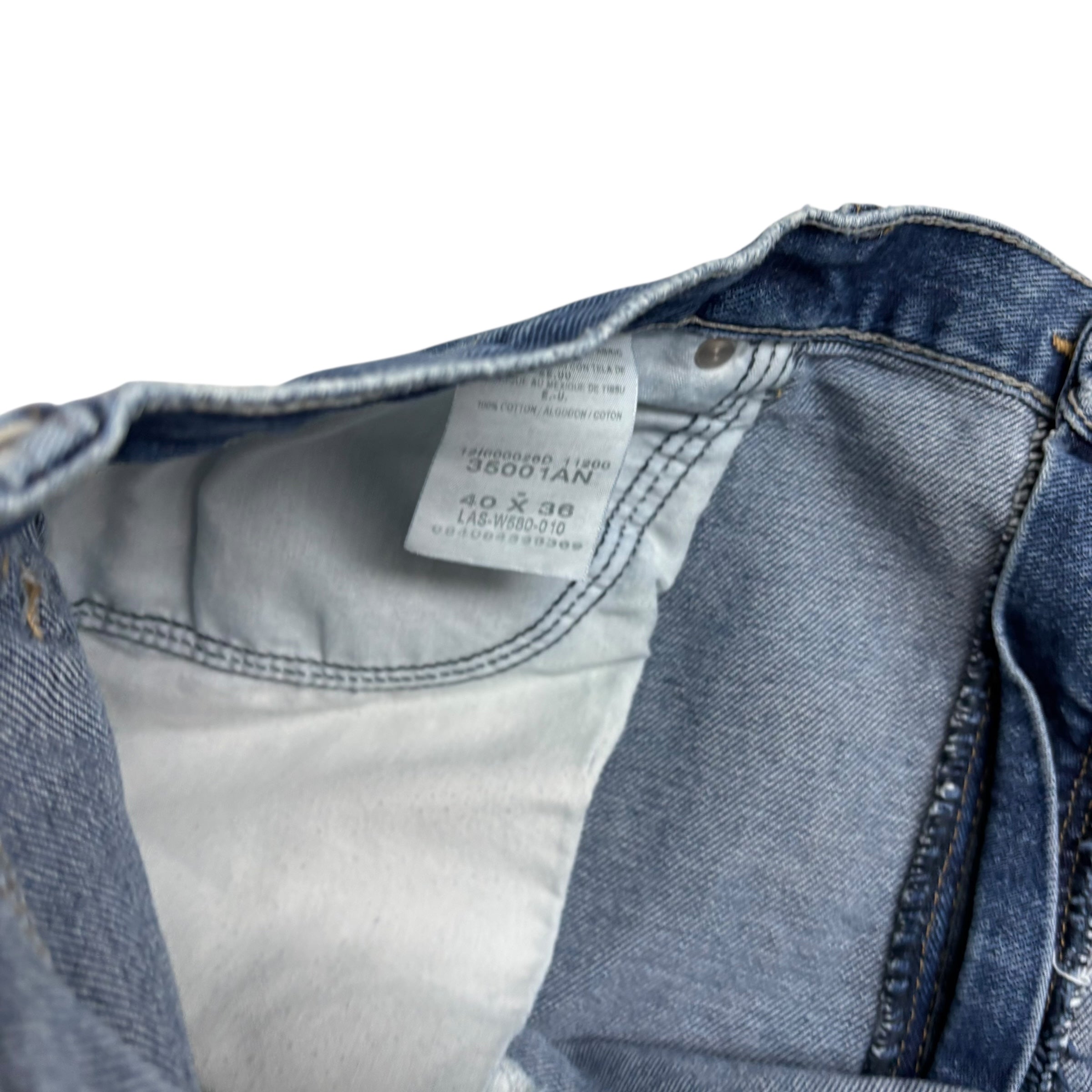 Wrangler Jeans W40 L36 Mens Mid Blue Relaxed Straight Fit Denim (F)