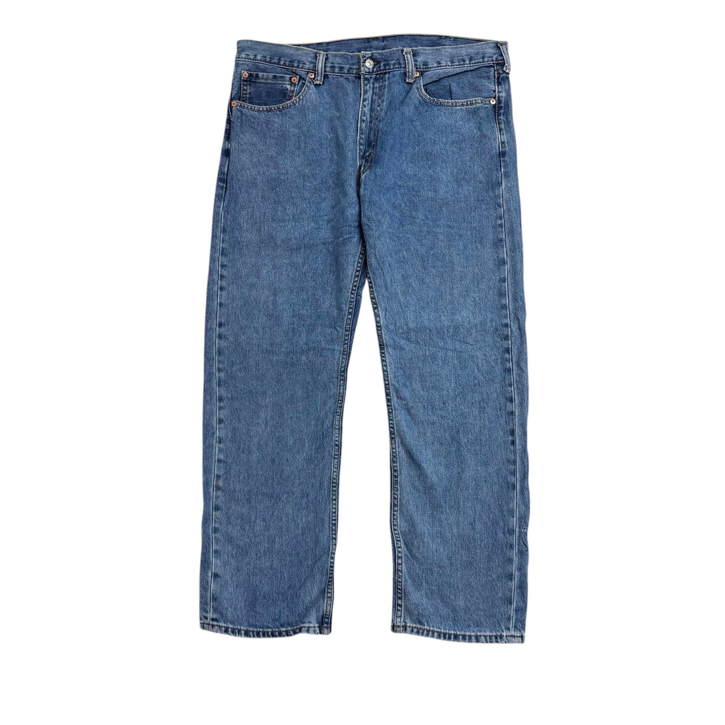 Levis 505 Jeans W38 L30 Mens Mid Blue Regular Straight Fit Denim