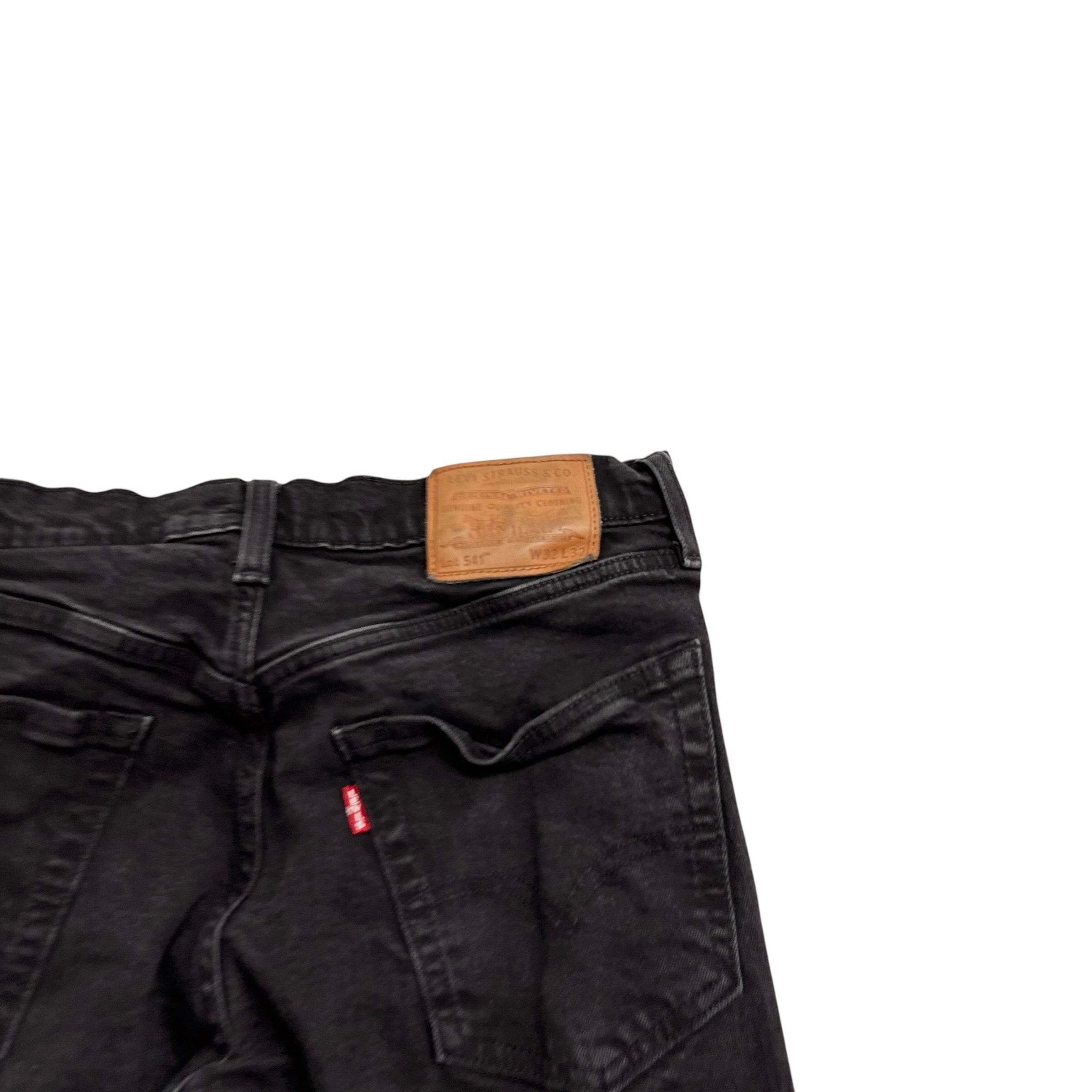 Levis 541 Jeans W31 L31 Mens Black Athletic Tapered Fit Stretch Premium Denim (E)