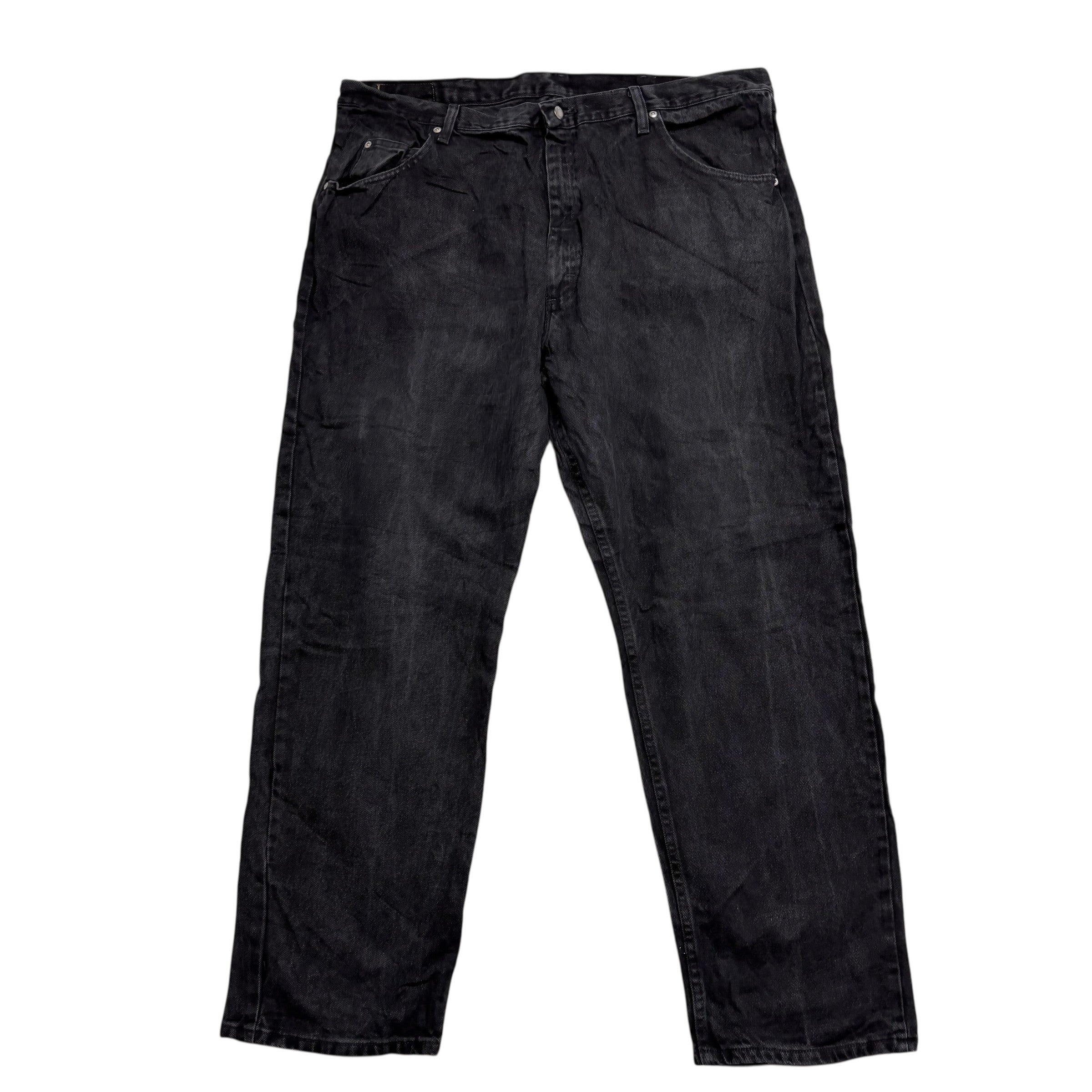 Wrangler Jeans W42 L30 Mens Black Relaxed Straight Fit Baggy Denim (E)