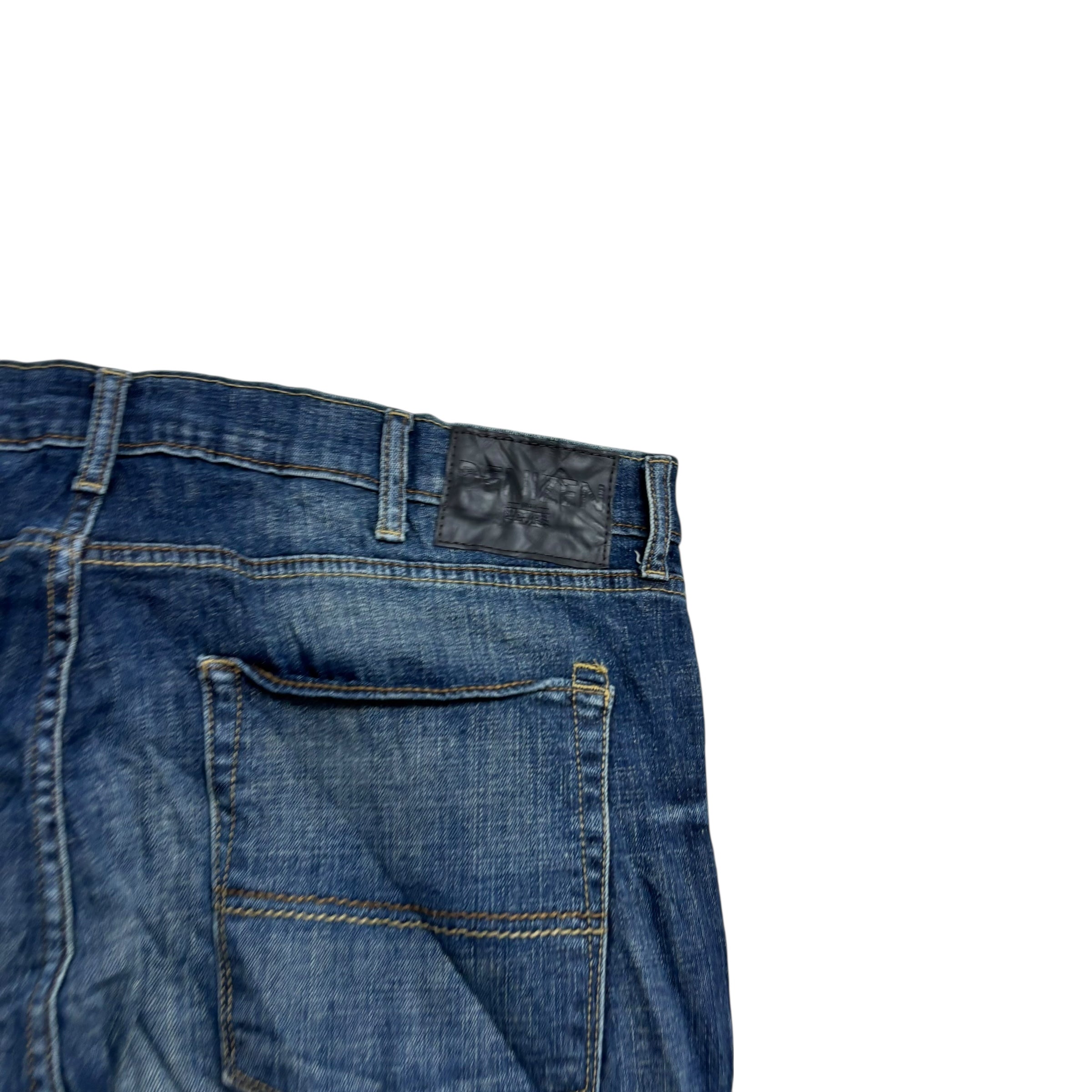 Levis Denizen Jeans W38 L32 Mens Dark Blue Slim Straight Fit Stretch (E)