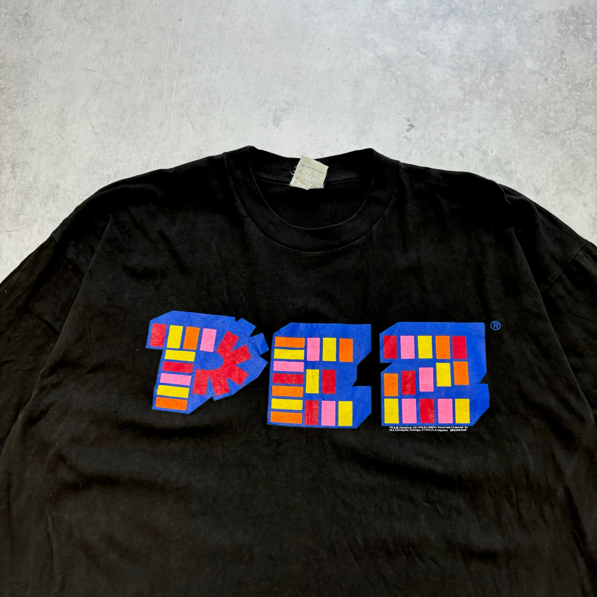 Vintage T Shirt Mens XL Black Graphic Print 90s USA PEZ Candy