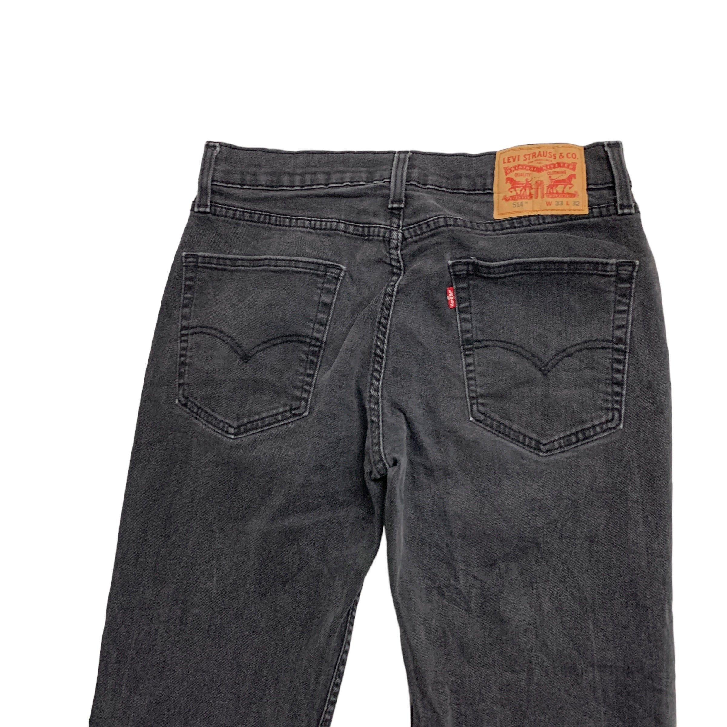 Levis 514 Jeans W31 L30 Mens Black Regular Straight Fit Stretch Denim