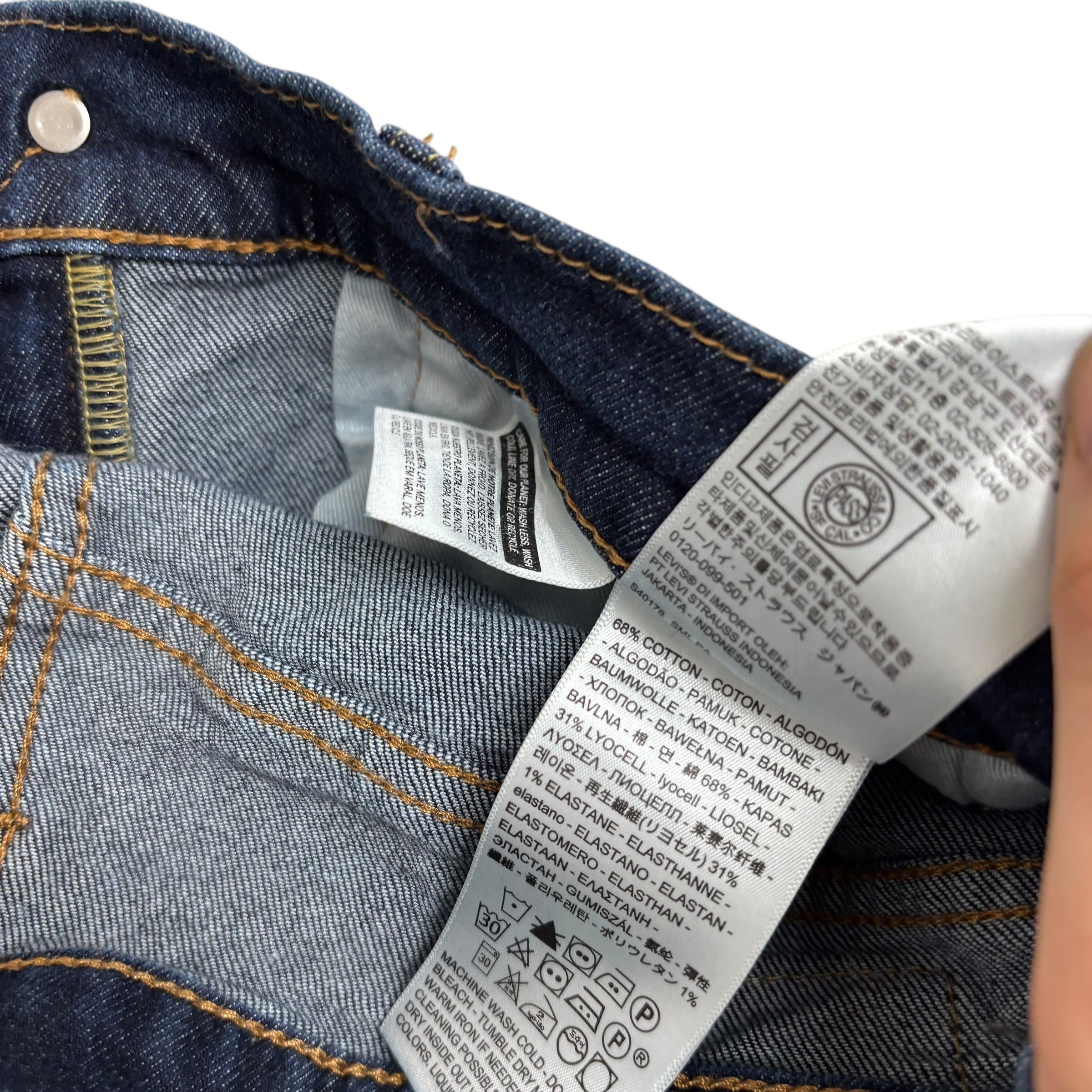 Levis 512 Jeans W31 L29 Mens Dark Blue Slim Tapered Fit Stretch Premum Denim (F)