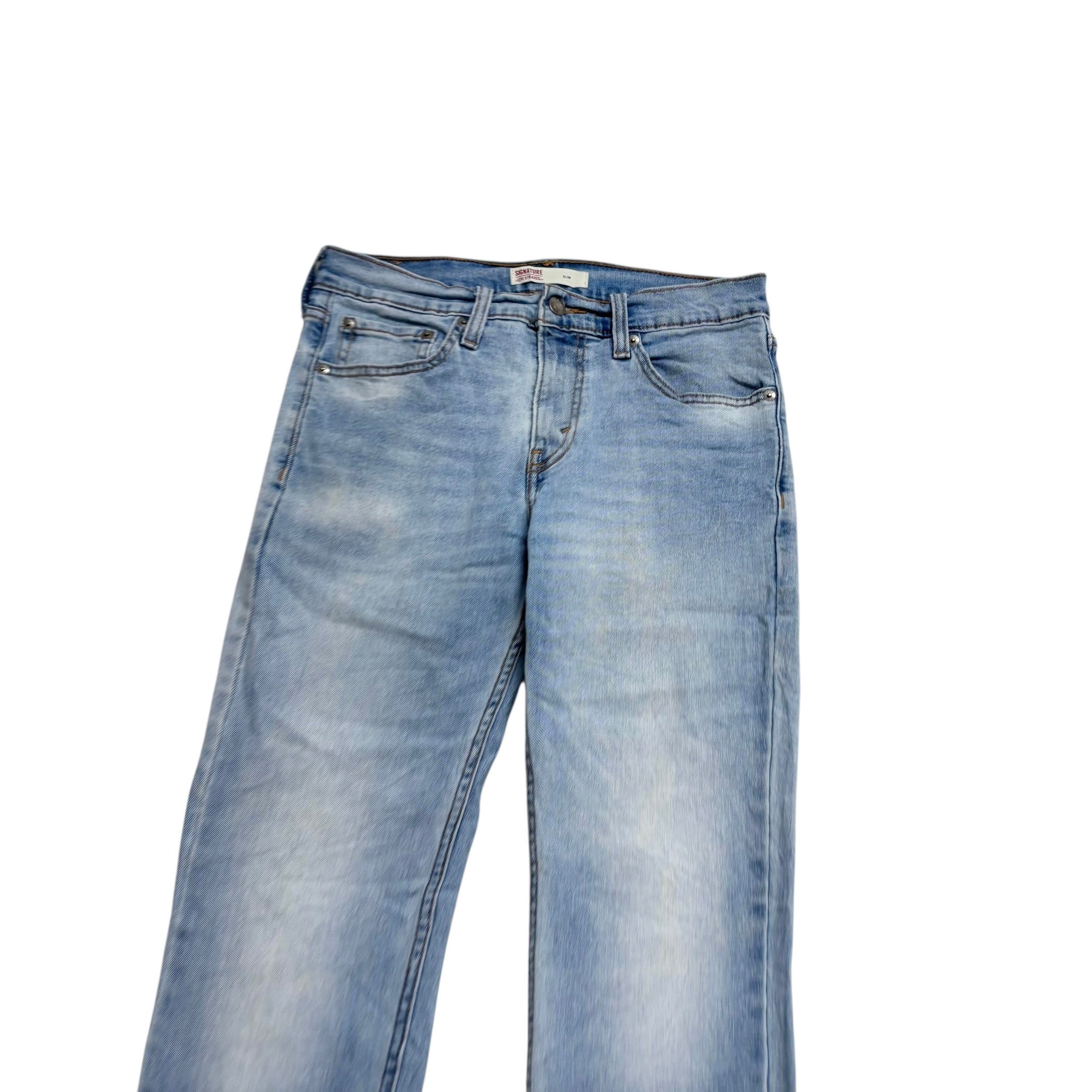 Levis Signature Jeans W30 L32 Mens Light Blue Slim Fit Stretch Denim