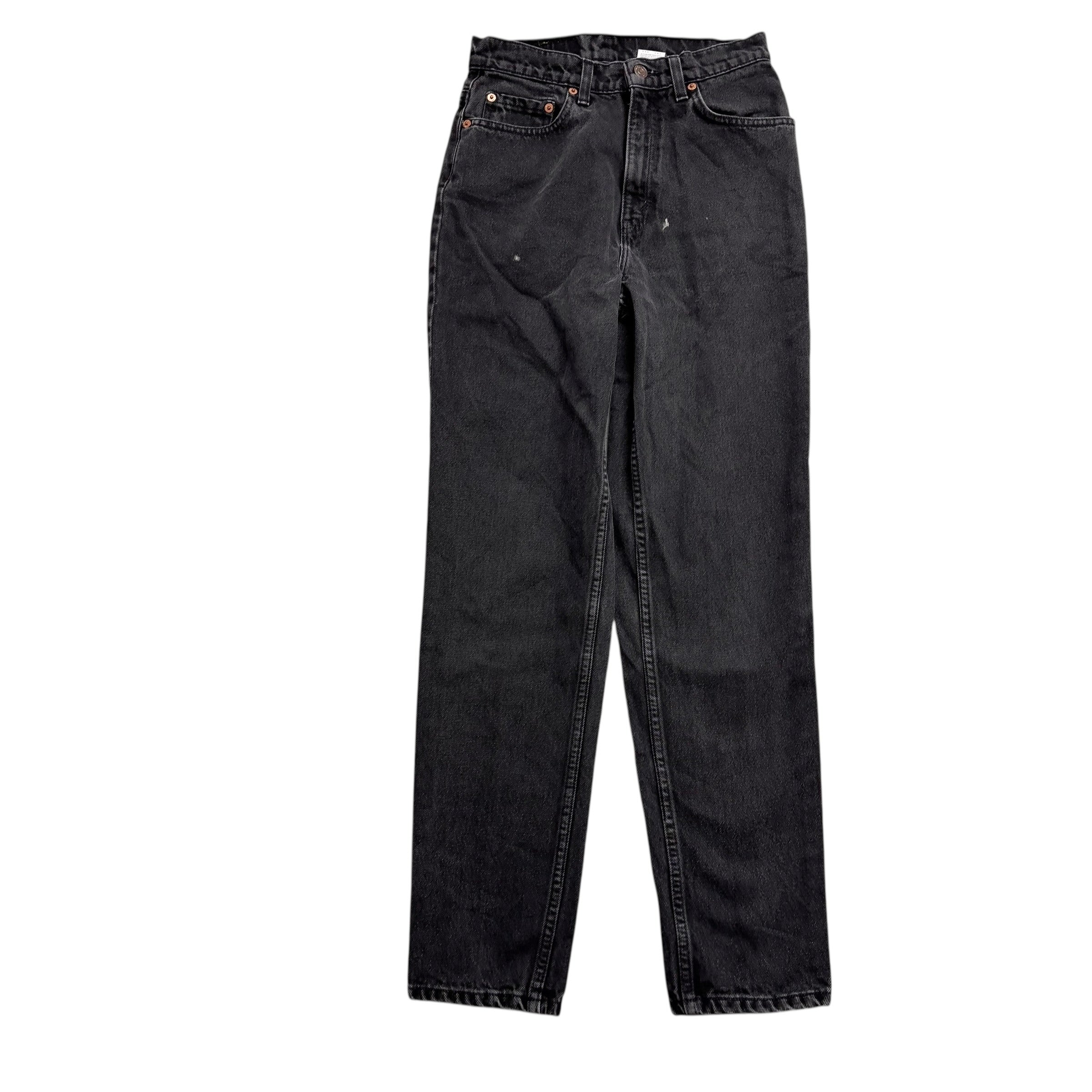 Levis 521 Jeans W26 L30 Womens Black Regular Tapered Fit Vintage Denim