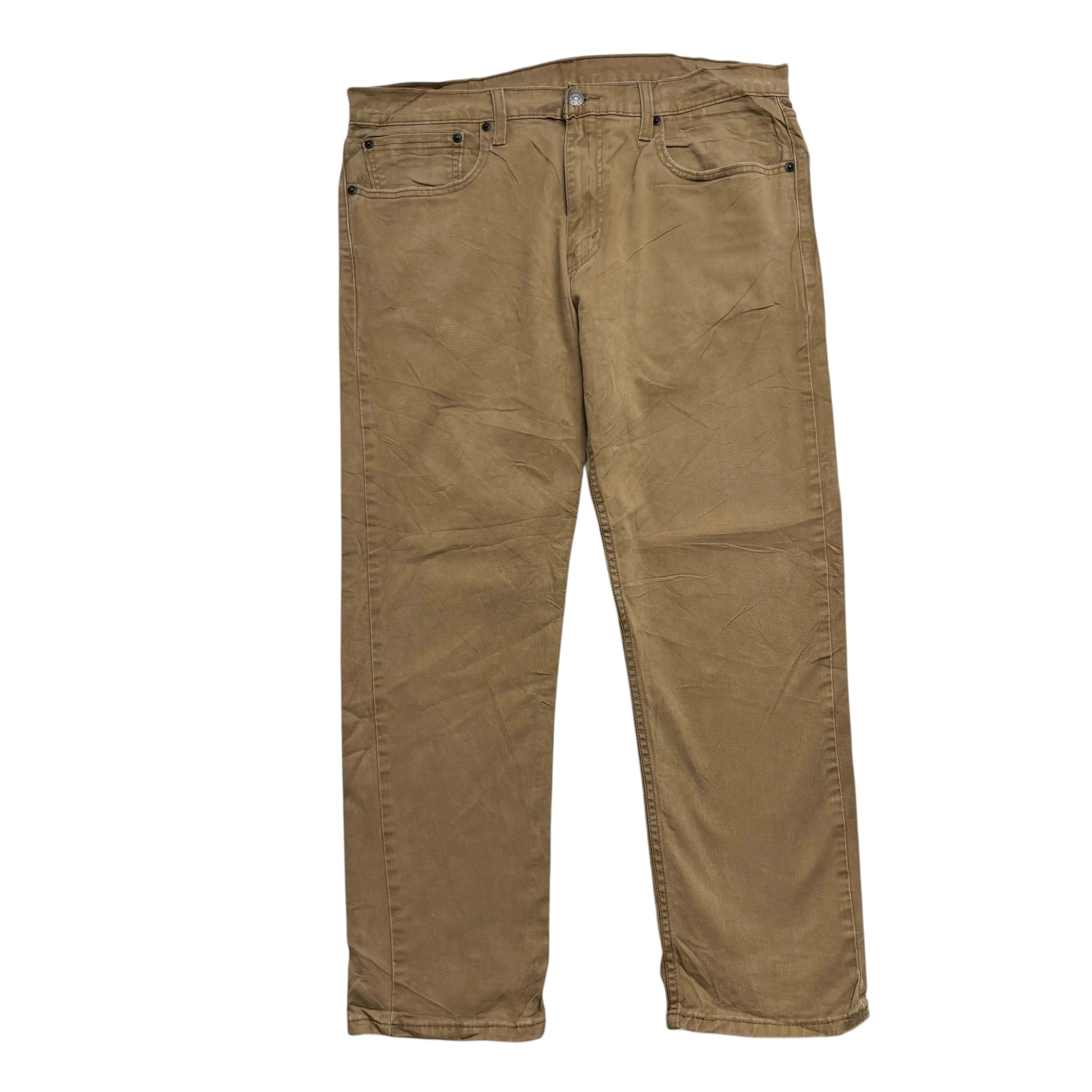 Levis 502 Jeans W36 L29 Mens Tan Regular Tapered Fit Stretch Pants