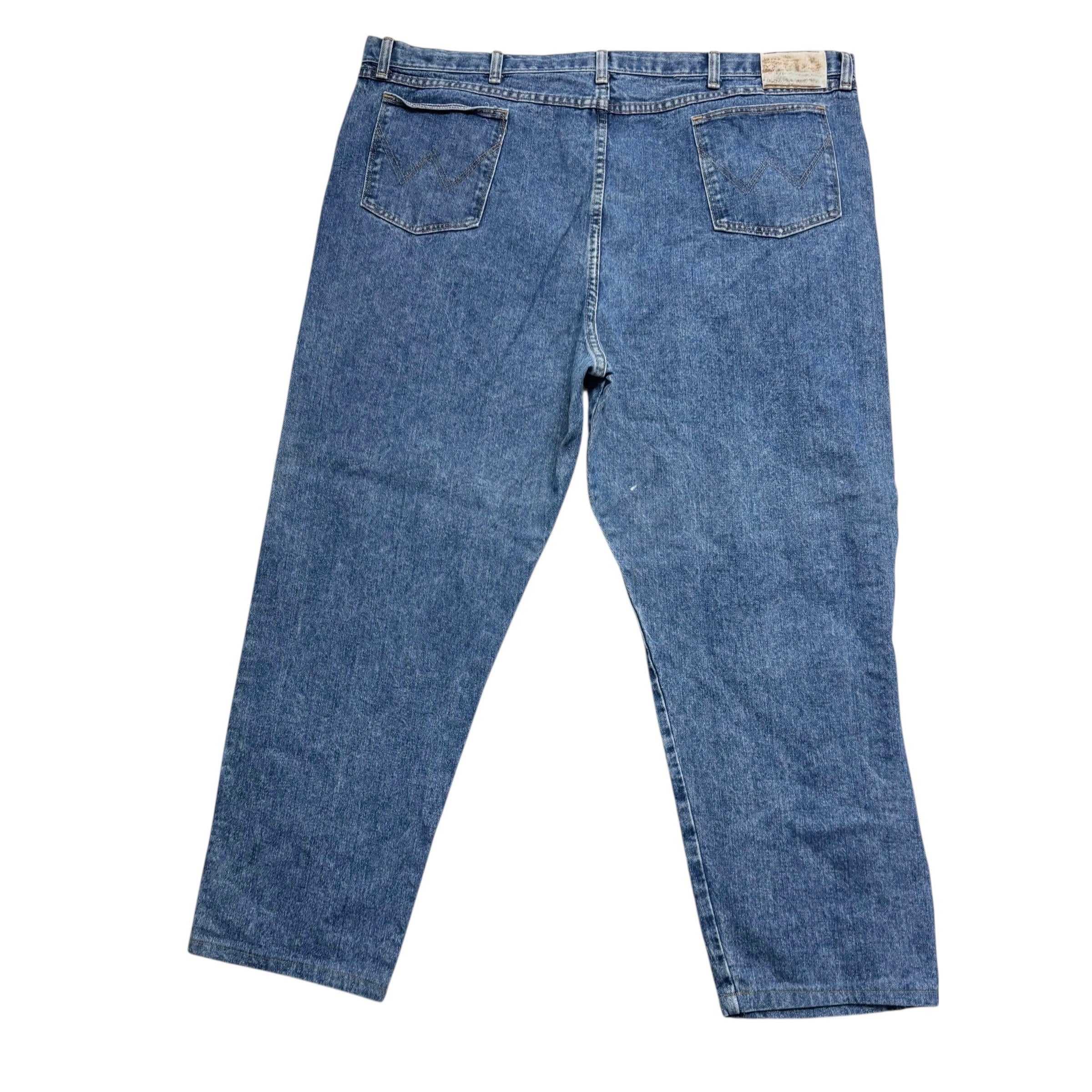 Wrangler Jeans W46 L28 Mens Mid Blue Relaxed Tapered Fit Vintage Denim