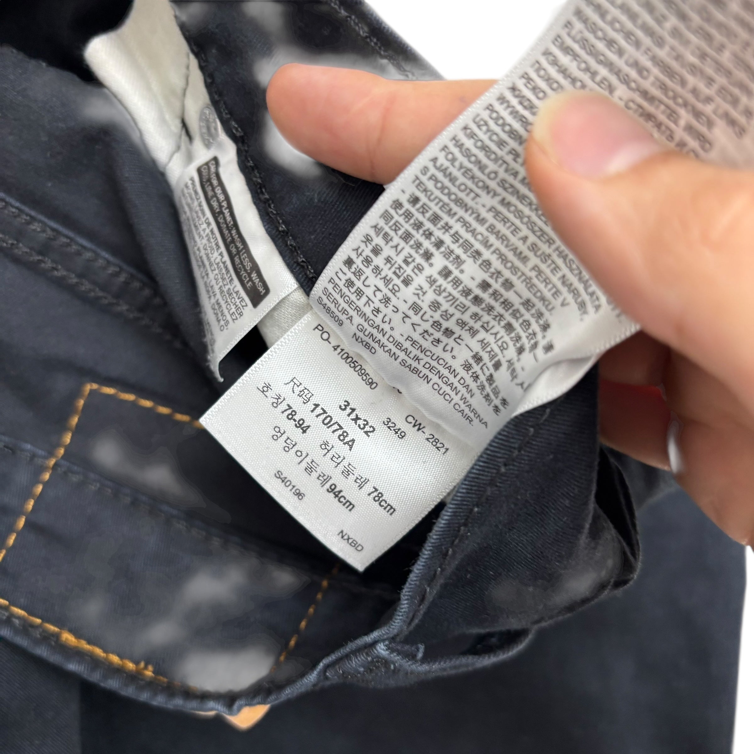 Levis 511 Trousers W31 L32 Mens Navy Blue Slim Fit Stretch Pants (E)