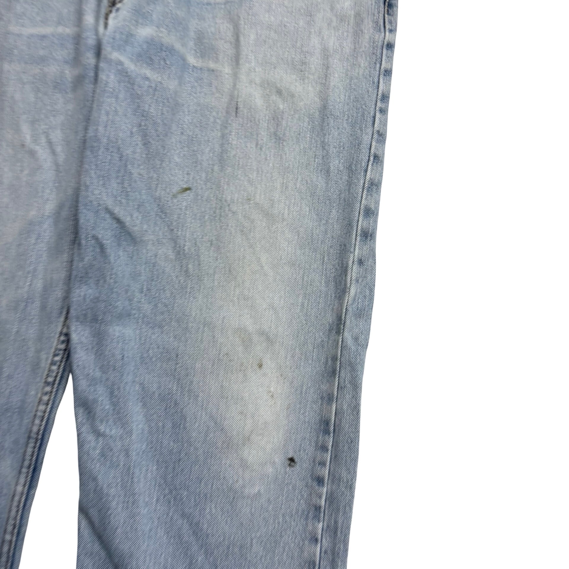 Levis 505 Jeans W34 L31 Mens Light Blue Regular Straight Fit Vintage Denim (F)