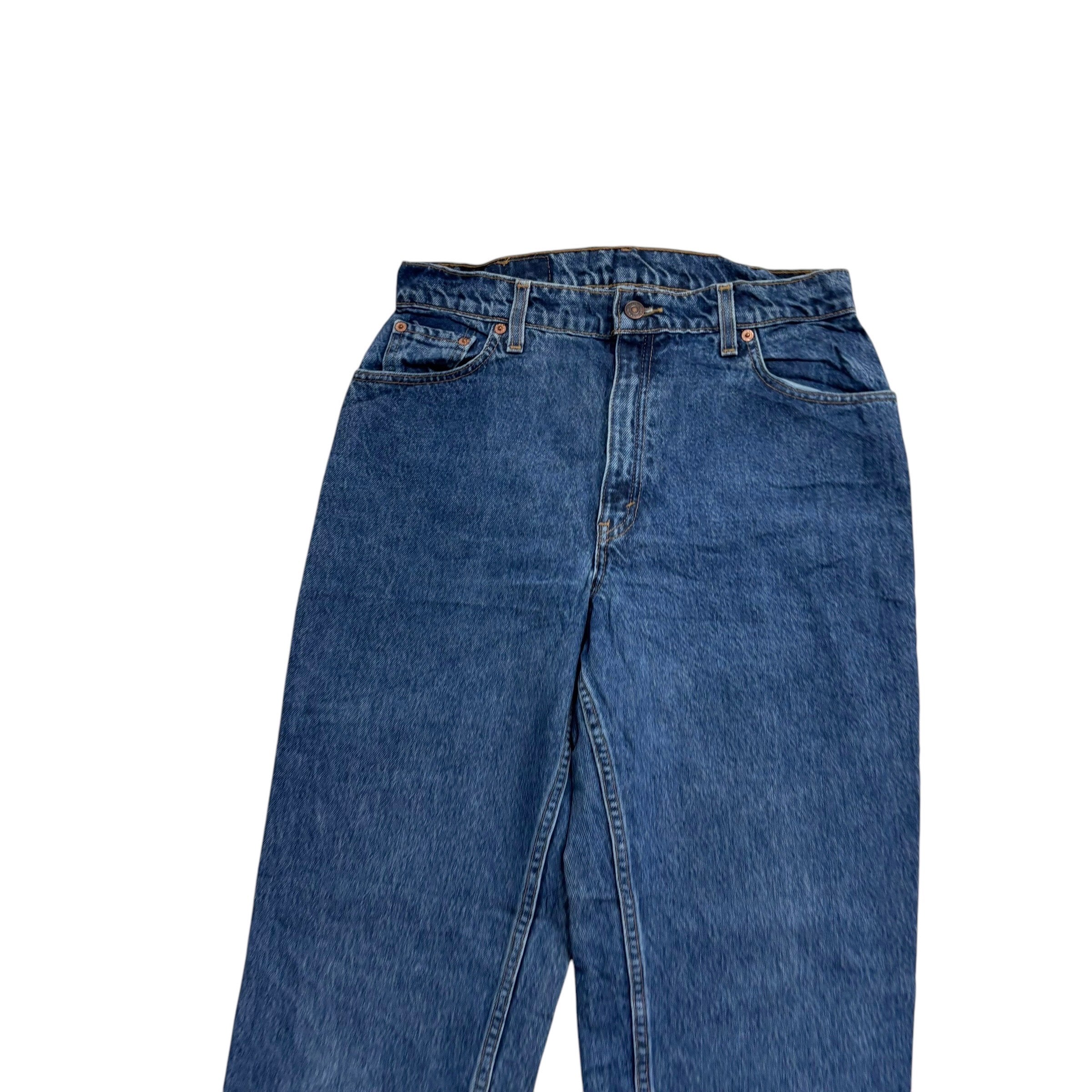 Levis 550 Jeans W30 L32 Womens Mid Blue Relaxed Taper Mom Fit Vintage Denim (E)