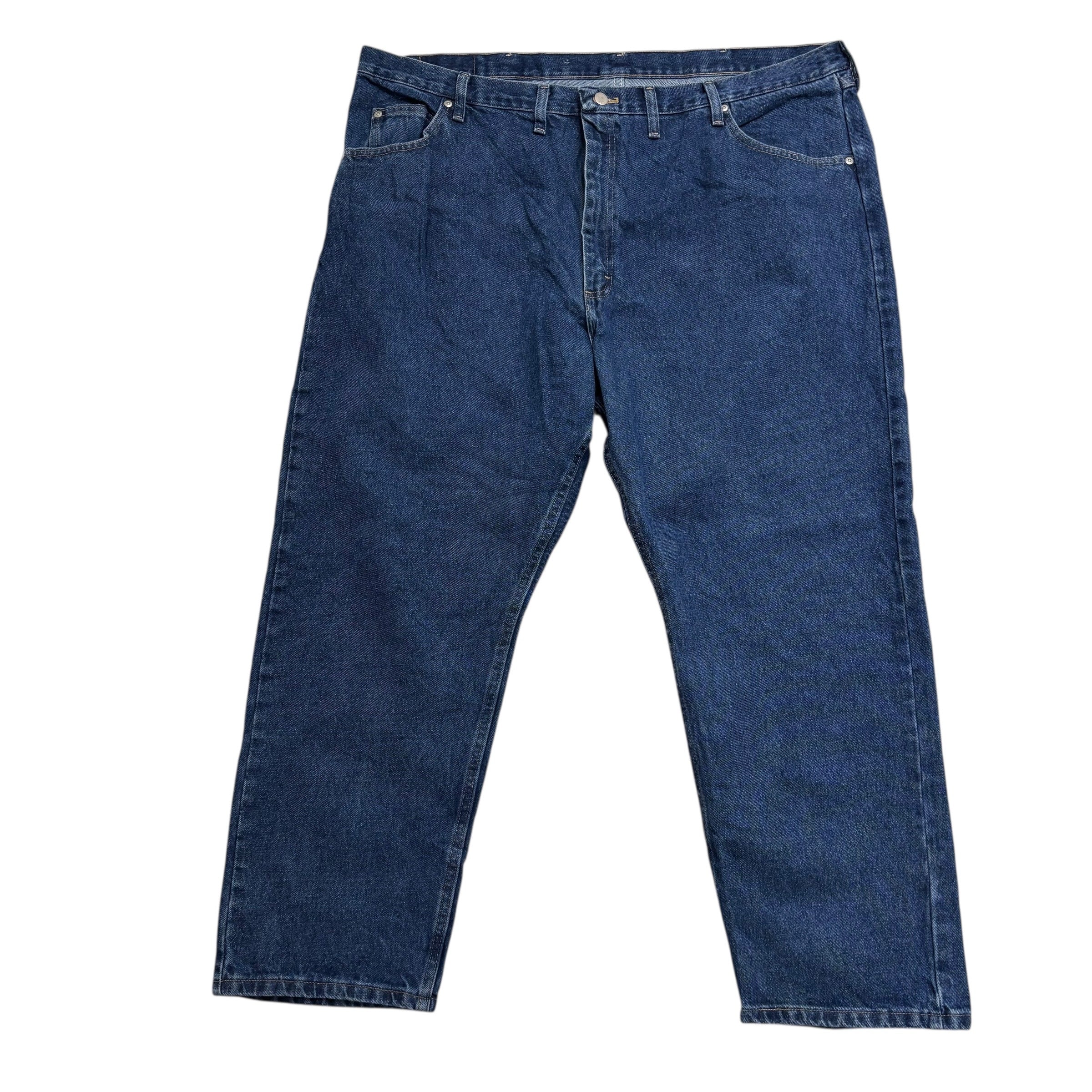 Wrangler Jeans W46 L29 Mens Dark Blue Relaxed Straight Fit Denim (E)