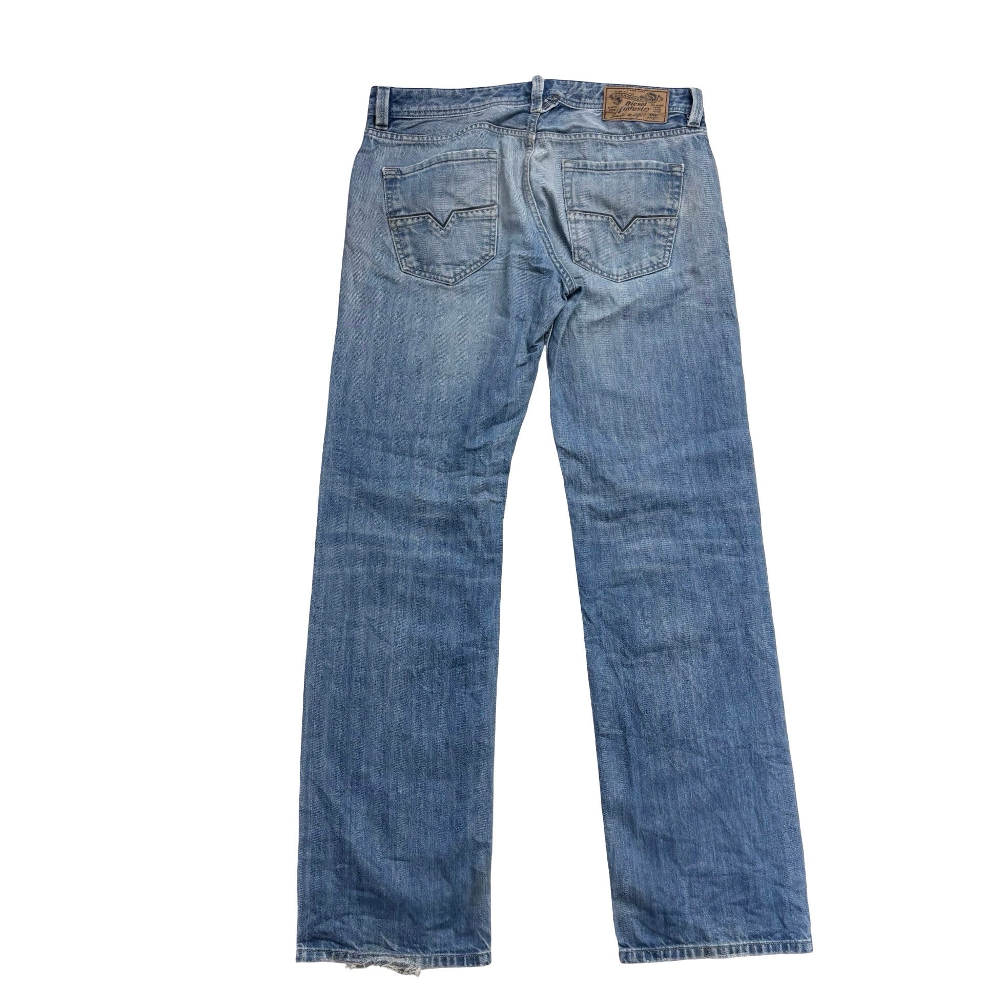 Diesel Larkee Jeans W32 L32 Mens Mid Blue Regular Straight Fit Denim