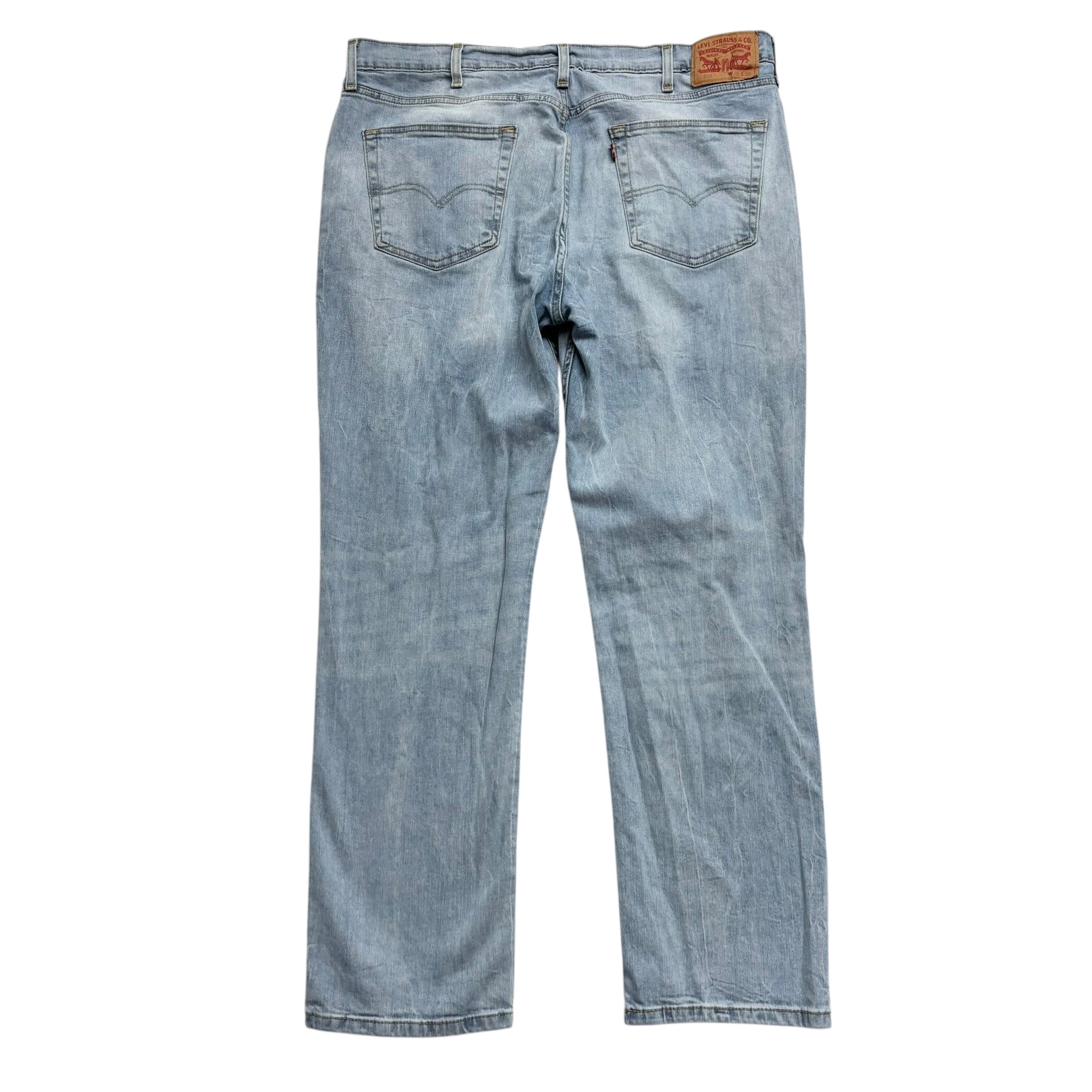 Levis 514 Jeans W40 L32 Mens Light Blue Regular Straight Fit Stretch Denim (E)