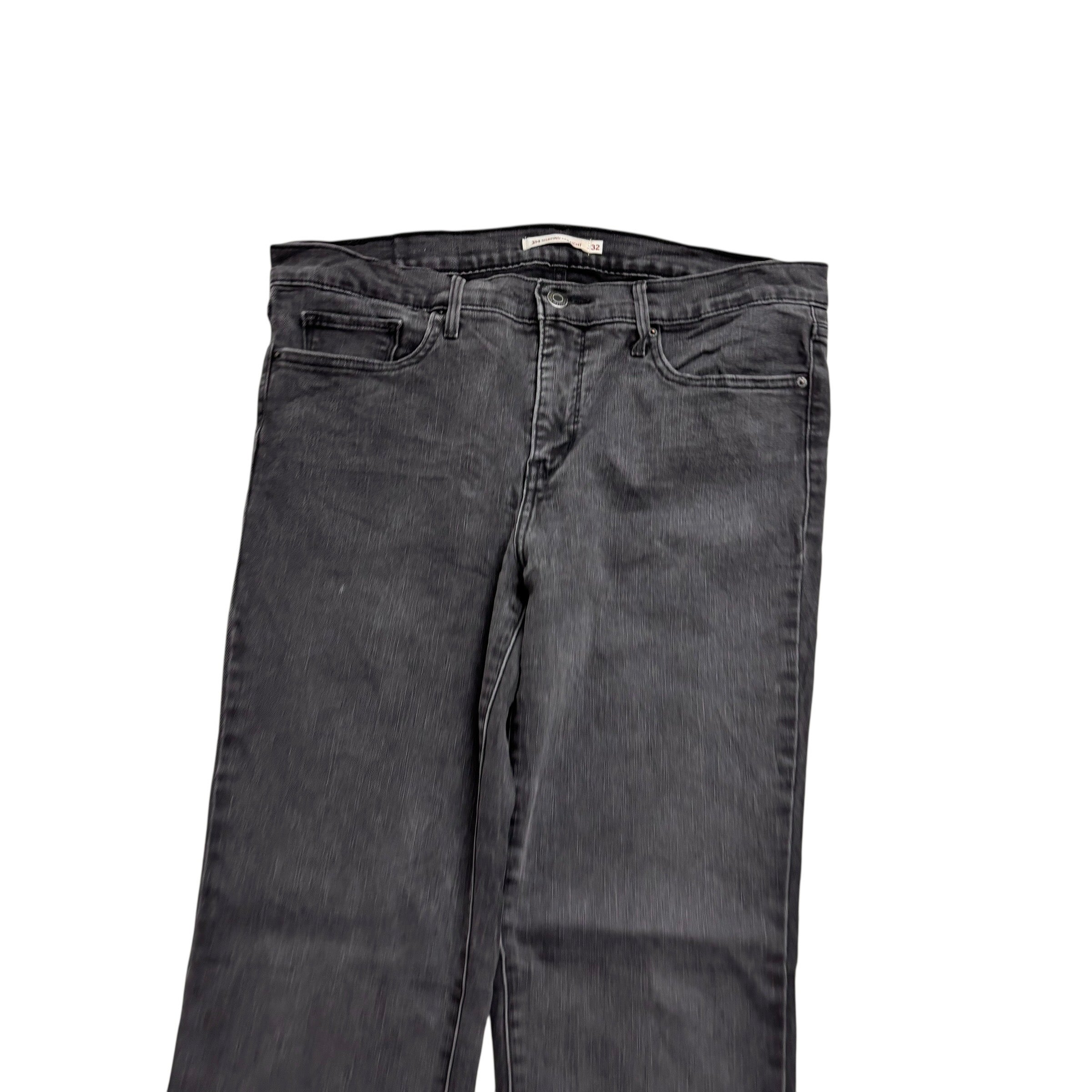 Levis 314 Jeans W33 L32 Womens Shaping Straight Black Stretch Denim
