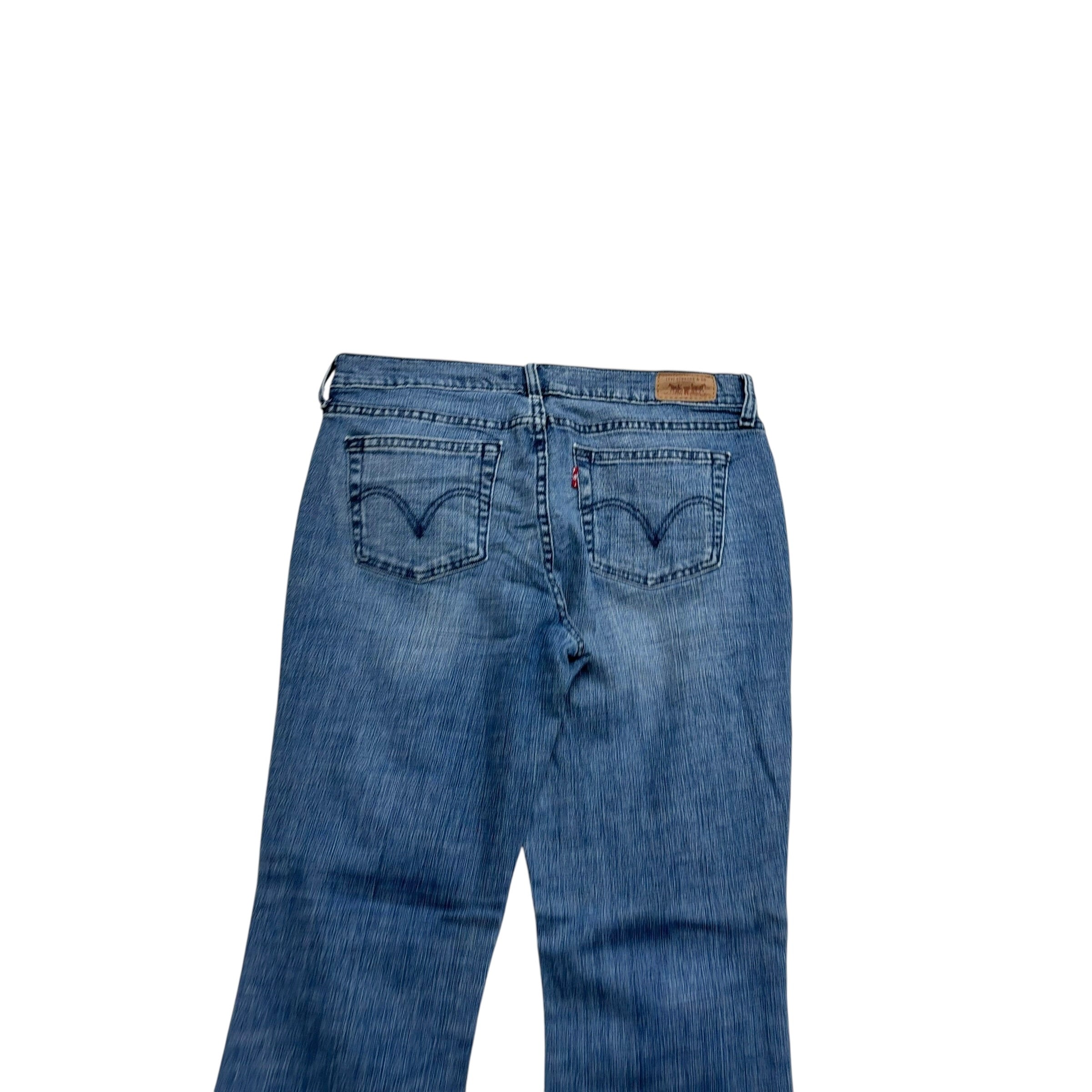 Levis 505 Jeans W30 L30 Womens Regular Straight Mid Blue Stretch Denim