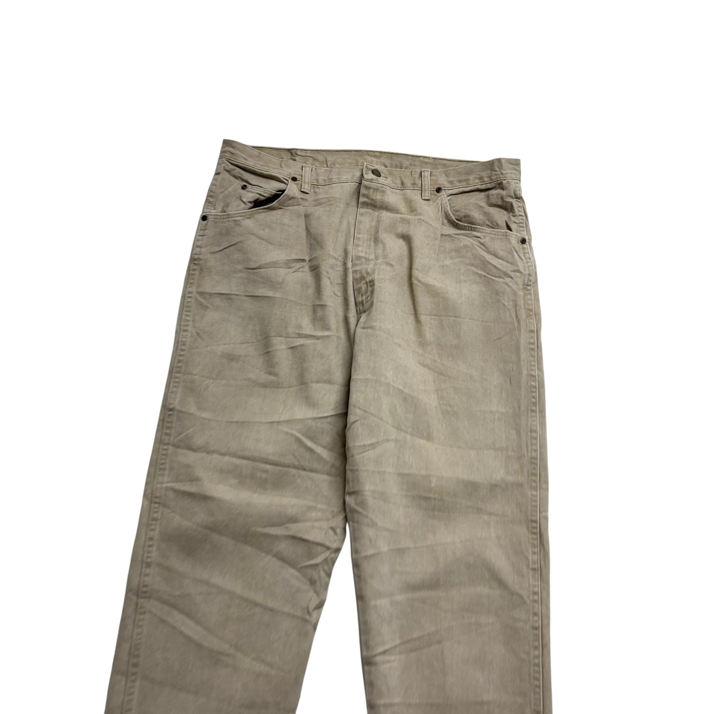 Wrangler Jeans W38 L32 Mens Beige Relaxed Tapered USA Made Vintage (E)