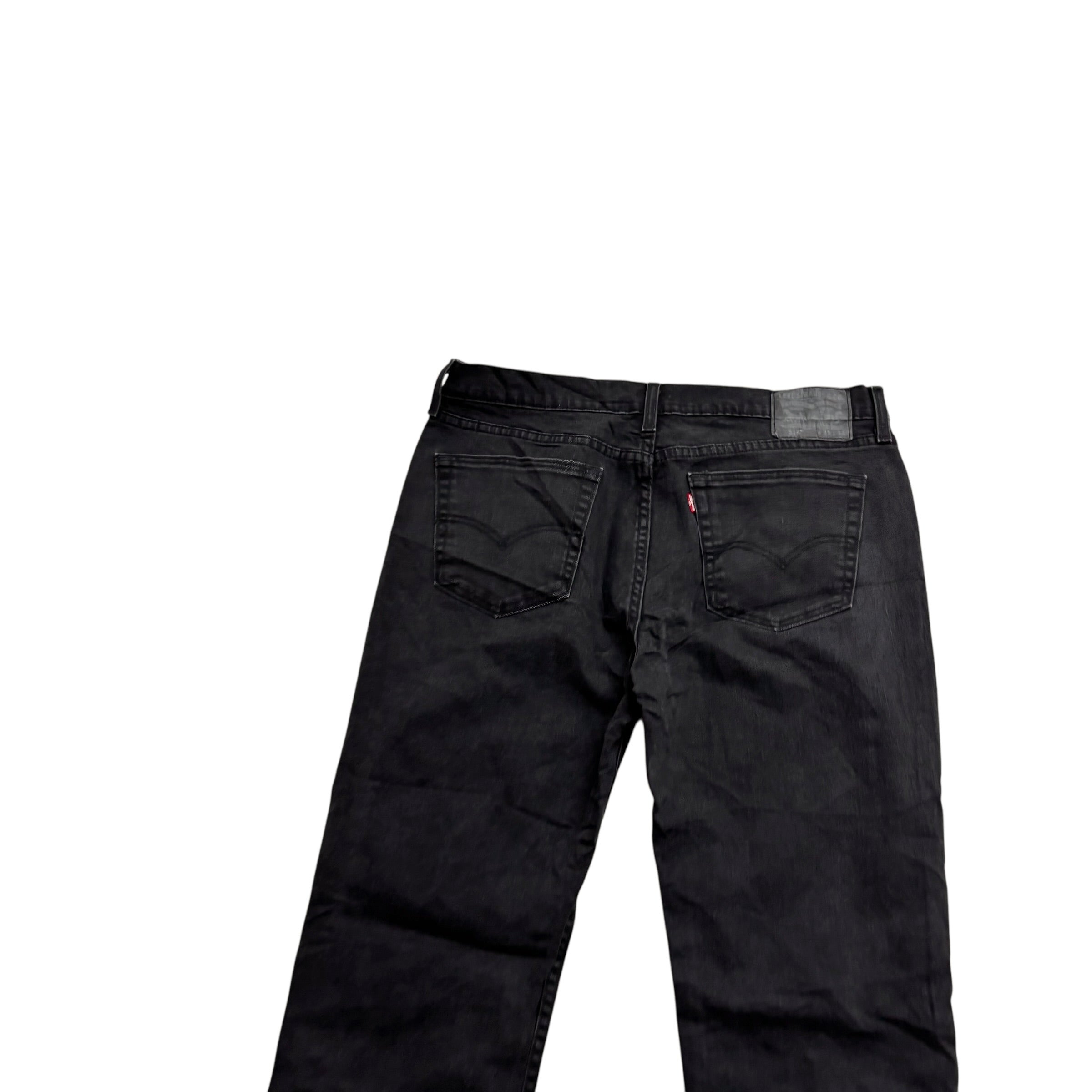 Levis 514 Jeans W35 L34 Mens Black Regular Straight Fit Stretch Denim (E)