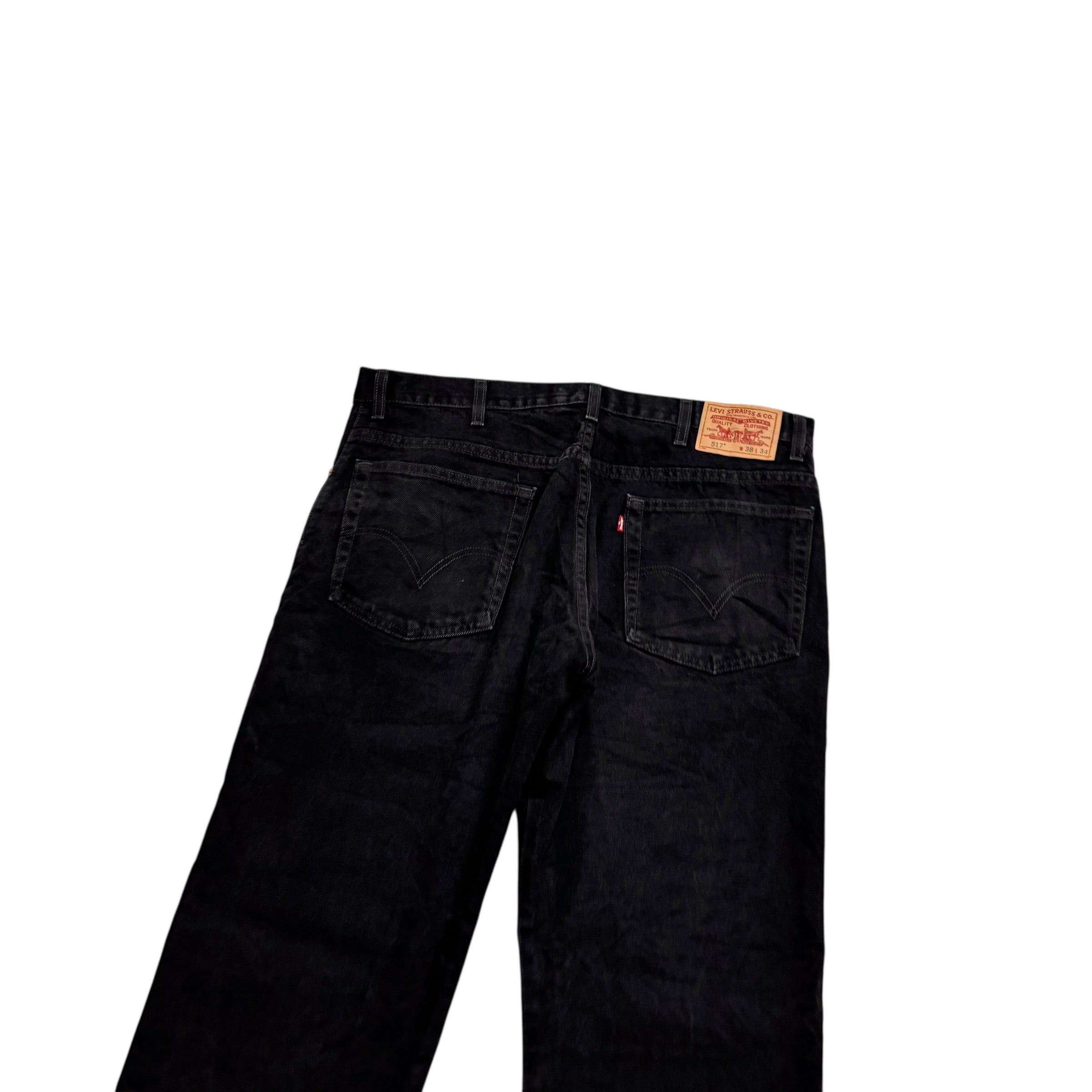 Levis 517 Jeans W38 L34 Mens Black Regular Bootcut Fit Vintage Denim