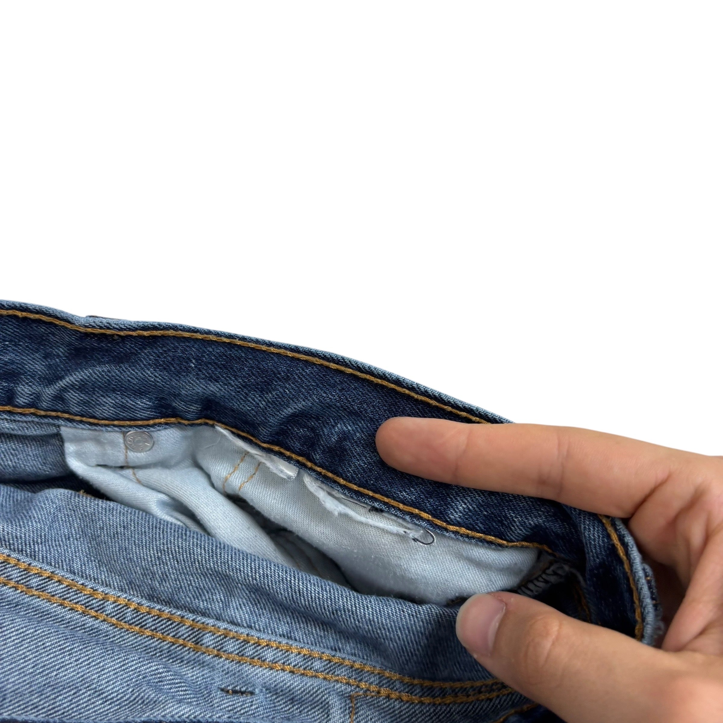 Levis 505 Jeans W40 L30 Mens Mid Blue Regular Straight Fit Denim (E)