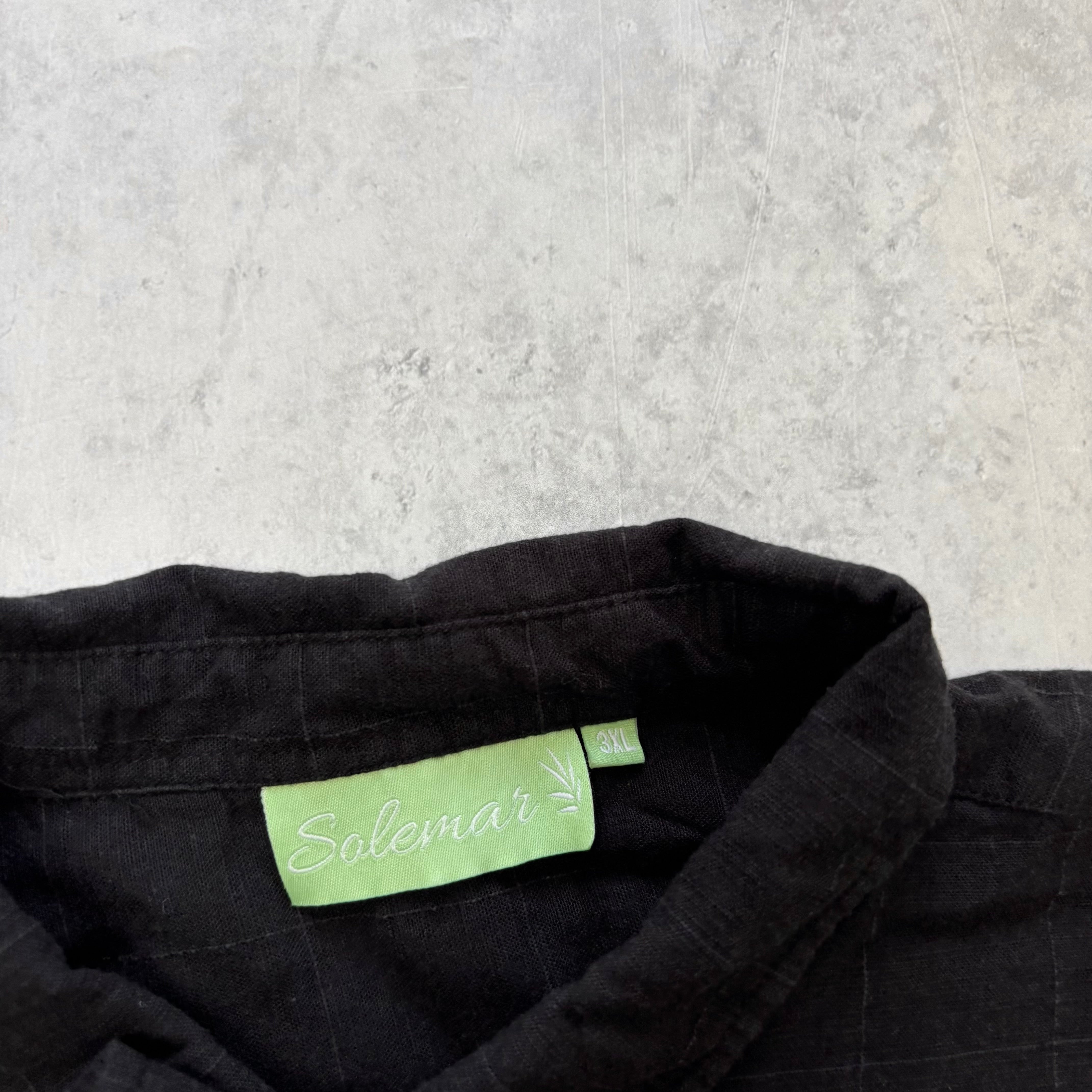 Vintage Shirt Mens XXL Black Short Sleeve Bamboo Cotton Check (E)