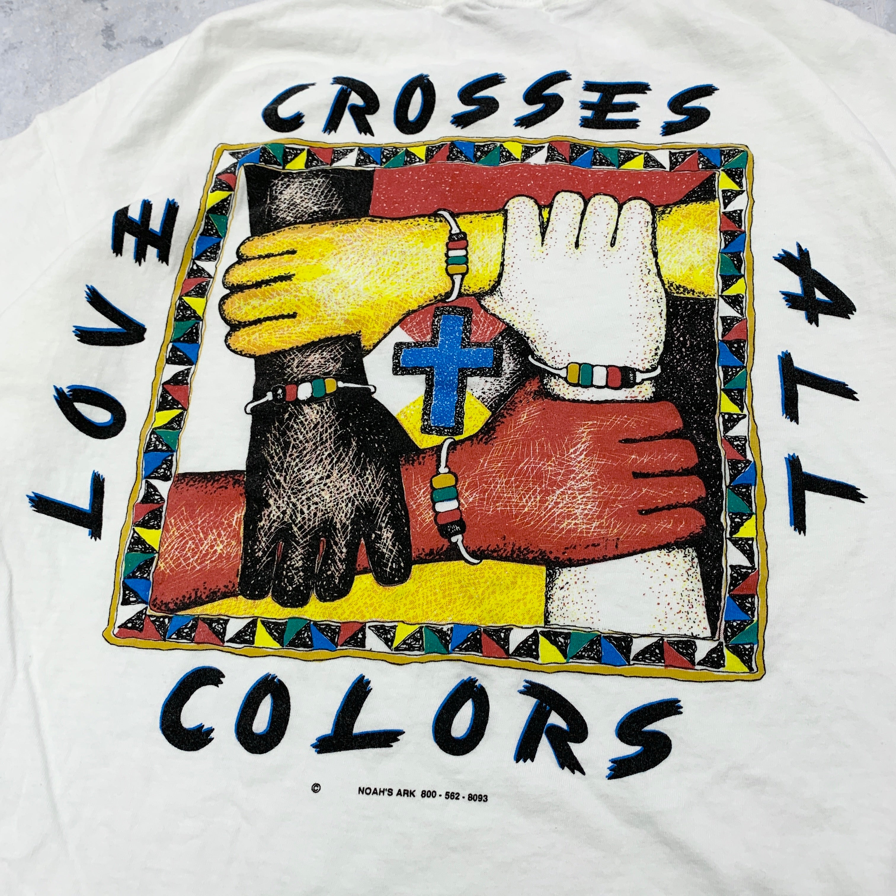 Vintage T Shirt Mens XL White Single Stitch Graphic Print 90s Art USA Love