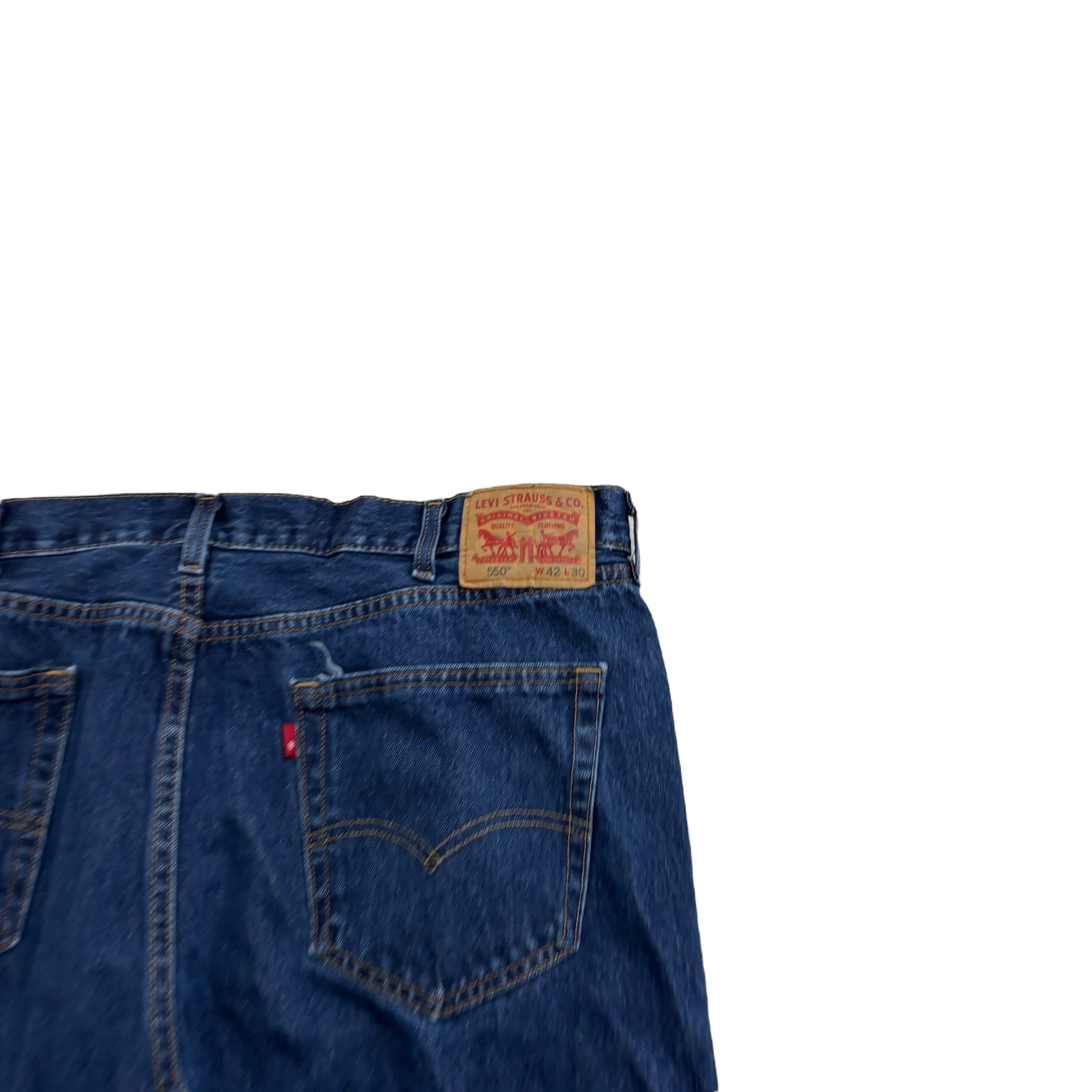 Levis 550 Jeans W42 L29 Mens Mid Blue Baggy Relaxed Straight Fit Denim