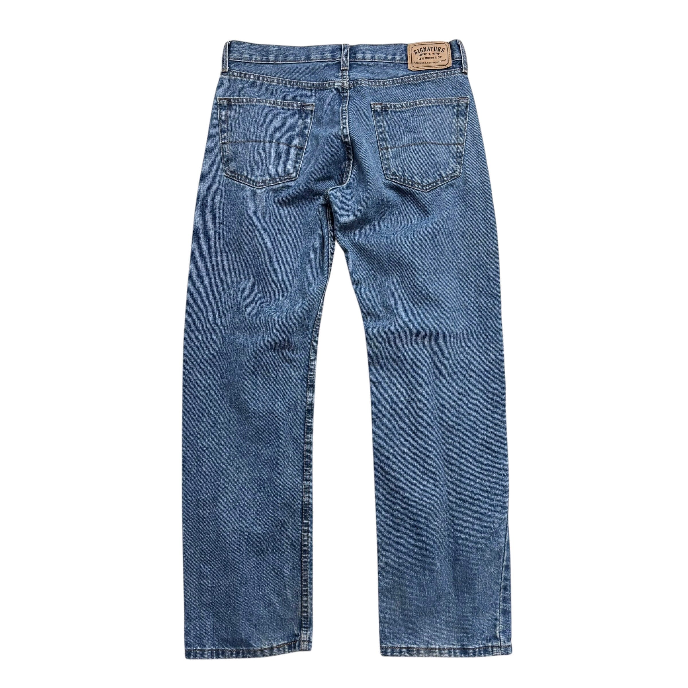 Levis Signature Jeans W33 L32 Mens Mid Blue Regular Straight Fit Vintage (F)