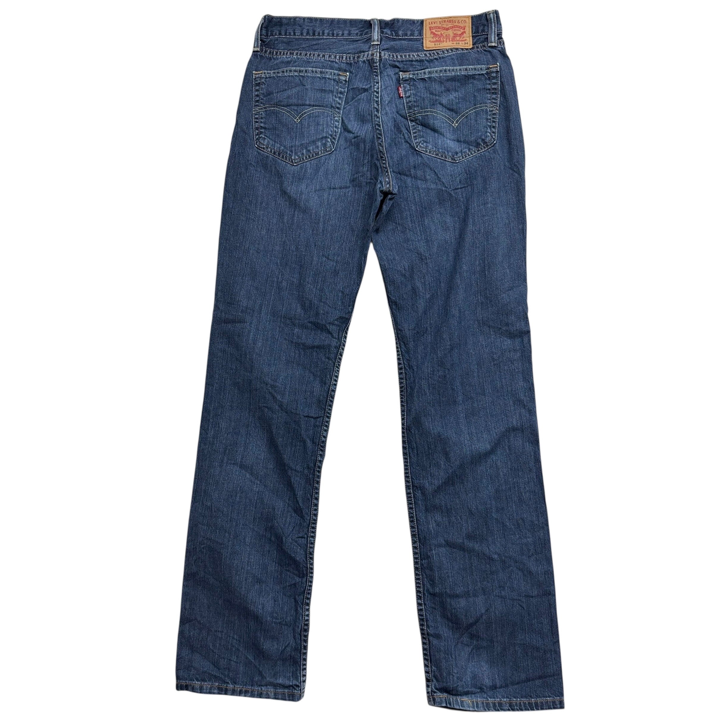 Levis 514 Jeans W32 L34 Mens Dark Blue Regular Straight Fit Denim