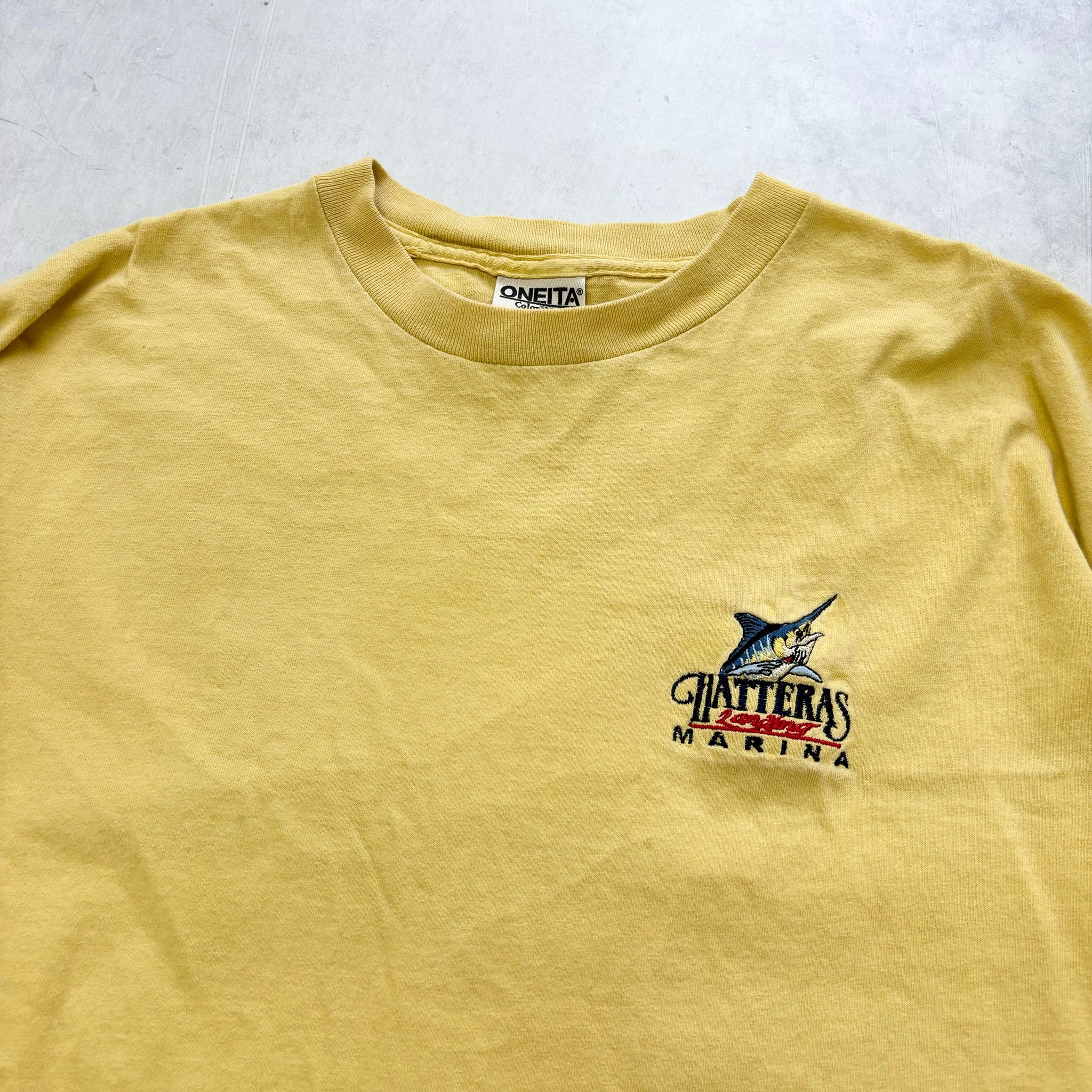 Vintage T Shirt Mens XXL Yellow Single Stitch Graphic Print 90s USA