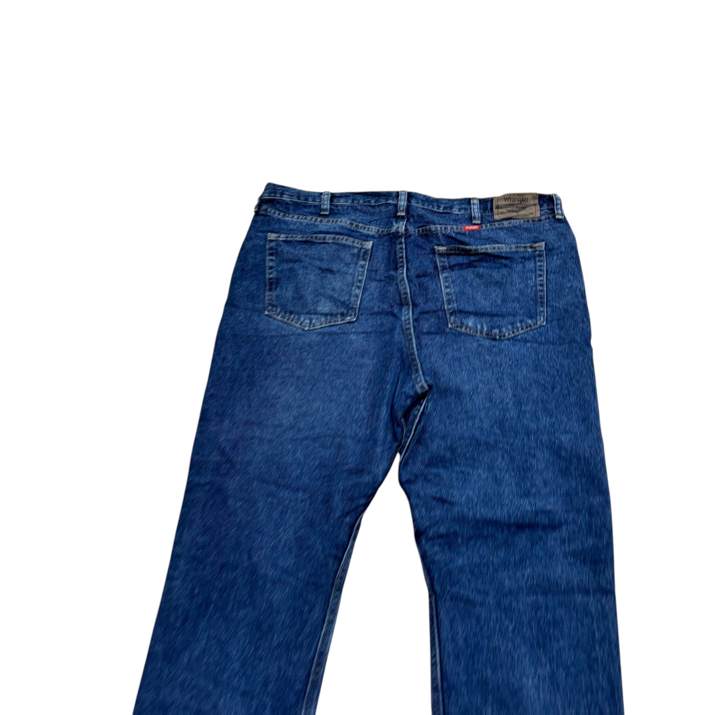 Wrangler Jeans W40 L30 Mens Mid Blue Regular Straight Fit Denim (E)