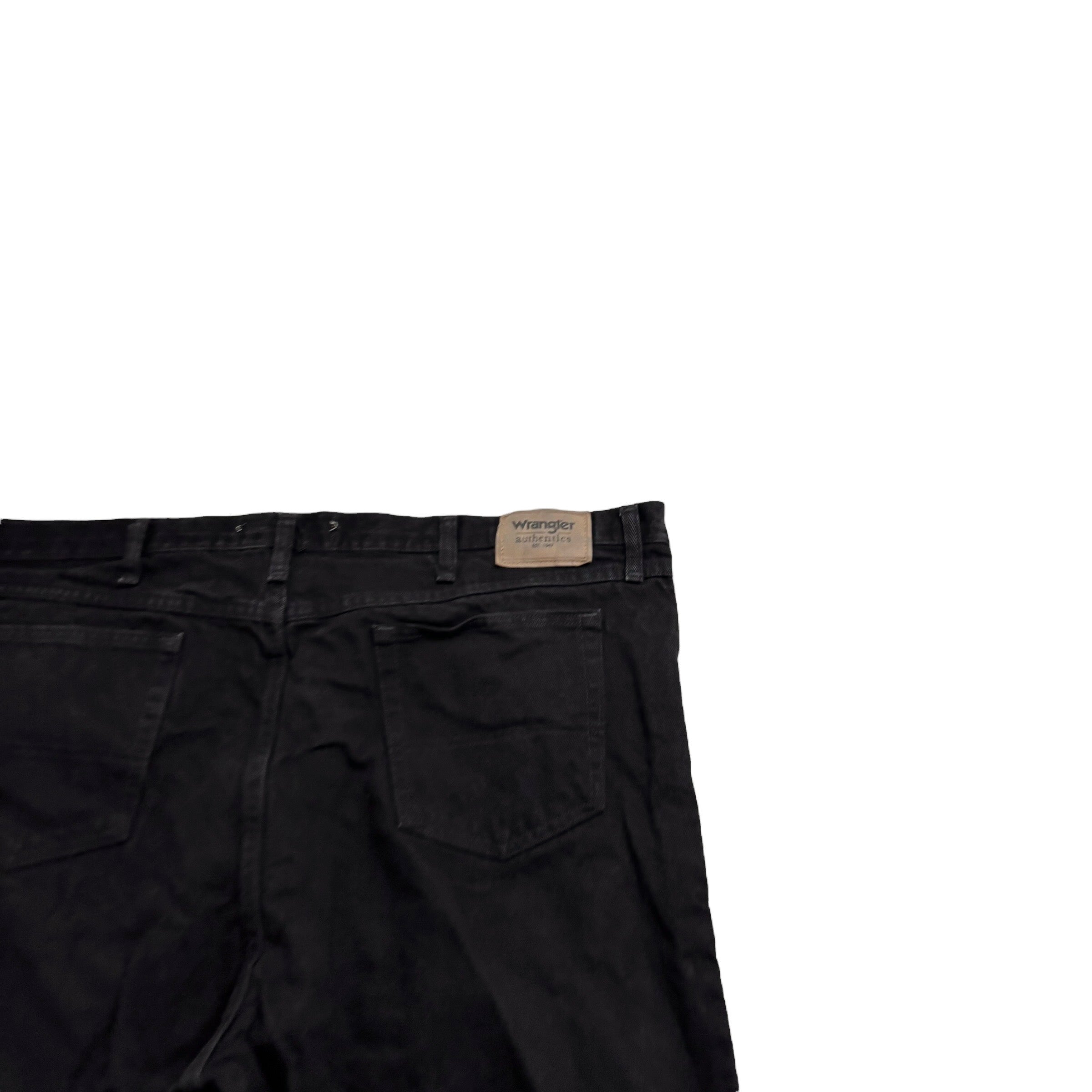 Wrangler Jeans W46 L30 Mens Black Regular Straight Fit Denim (E)