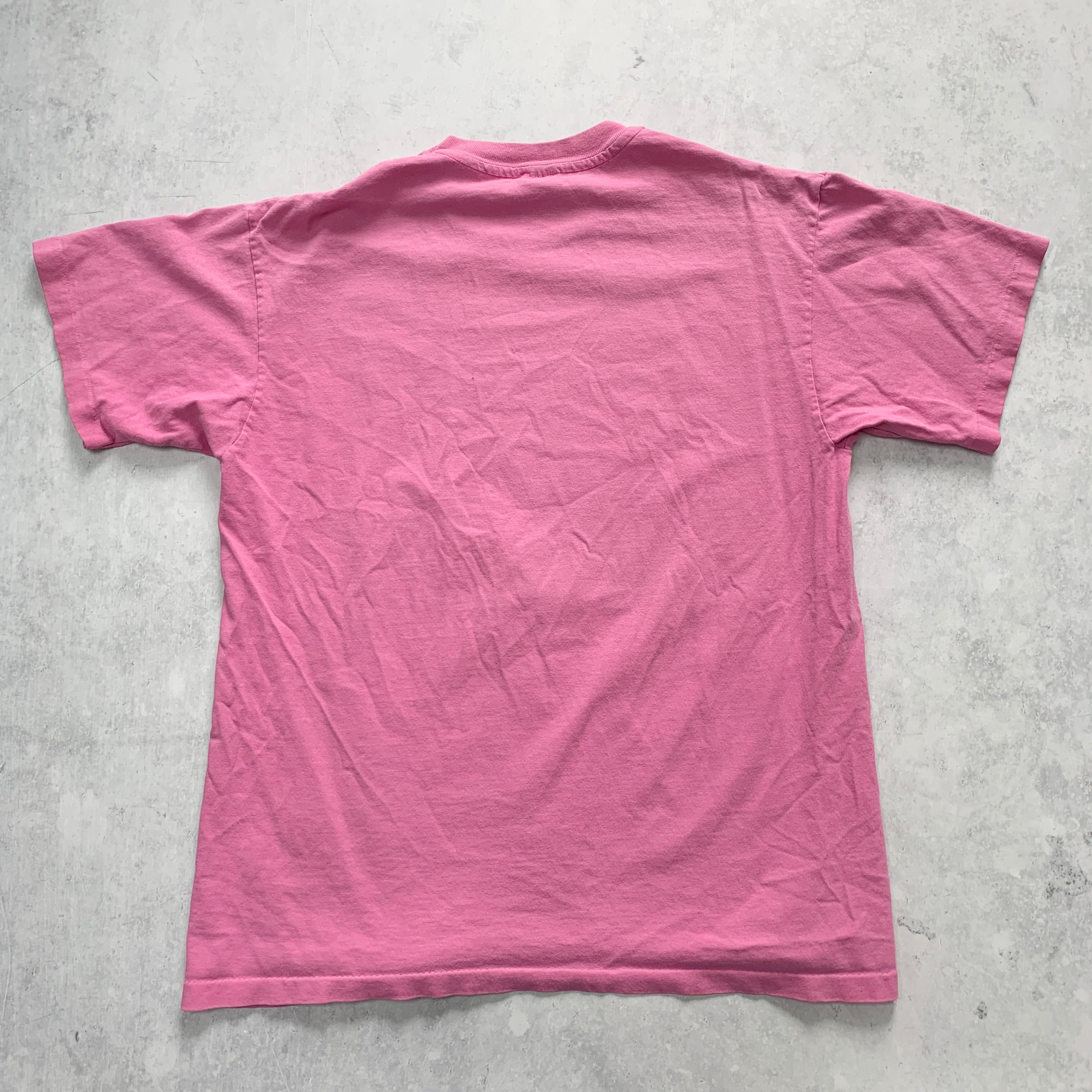 Vintage T Shirt Mens Medium Pink Single Stitch Graphic Print 90s USA