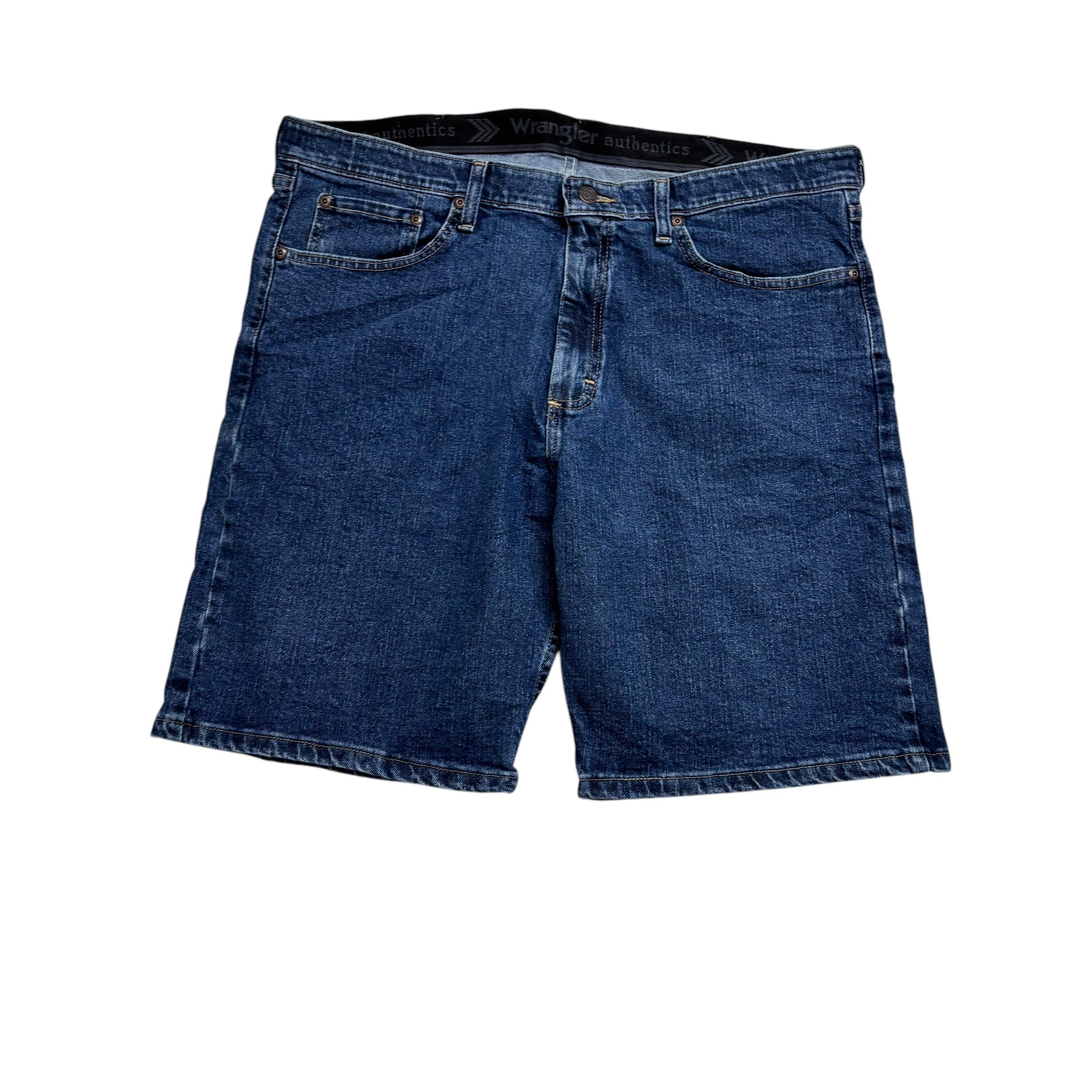 Wrangler Baggy Jorts W36 Mens Denim Shorts Dark Blue Relaxed Fit Stretch (E)