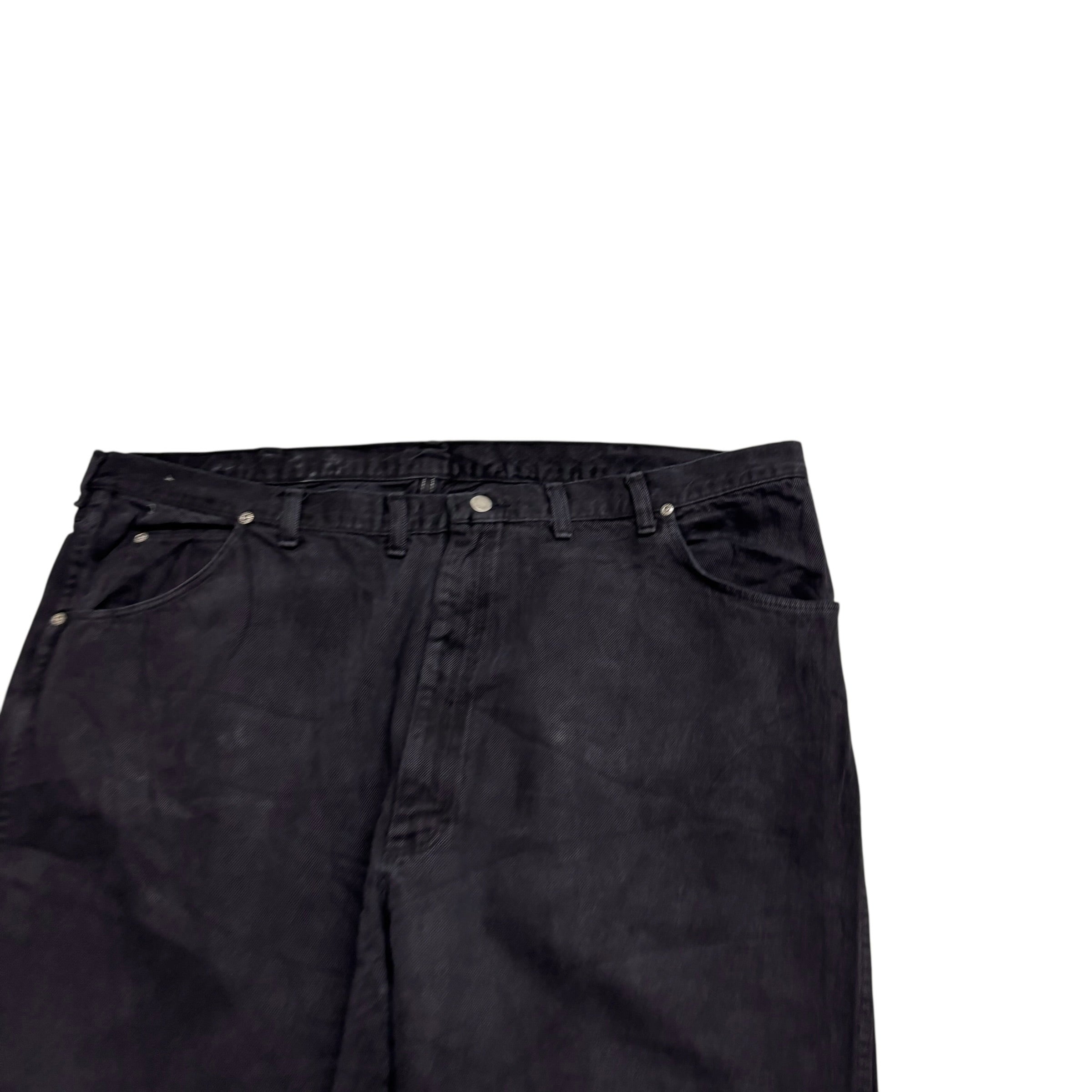 Wrangler Jeans W44 L30 Mens Black Relaxed Tapered Fit Vintage Denim