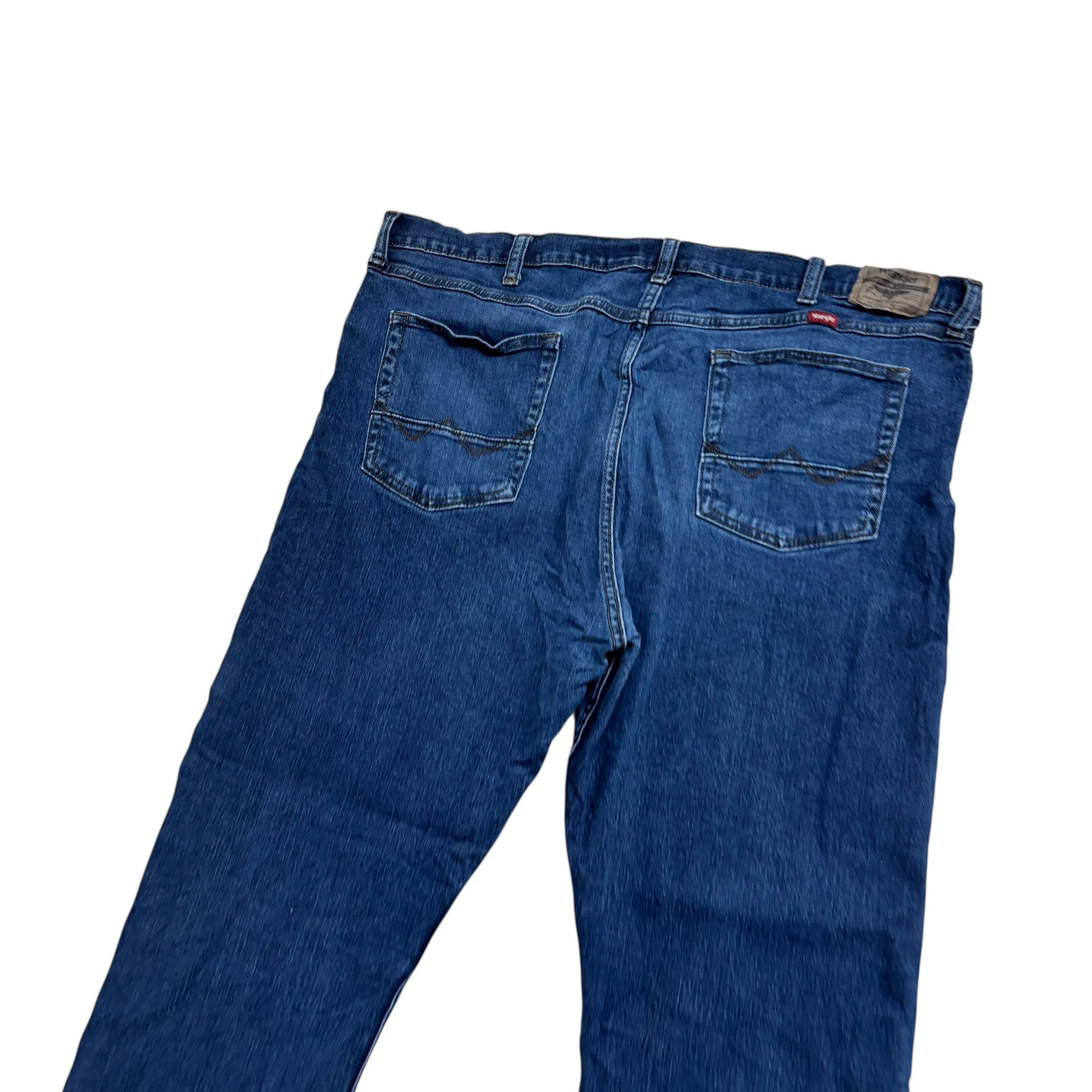 Wrangler Jeans W42 L30 Mens Dark Blue Slim Straight Fit Stretch Denim (E)