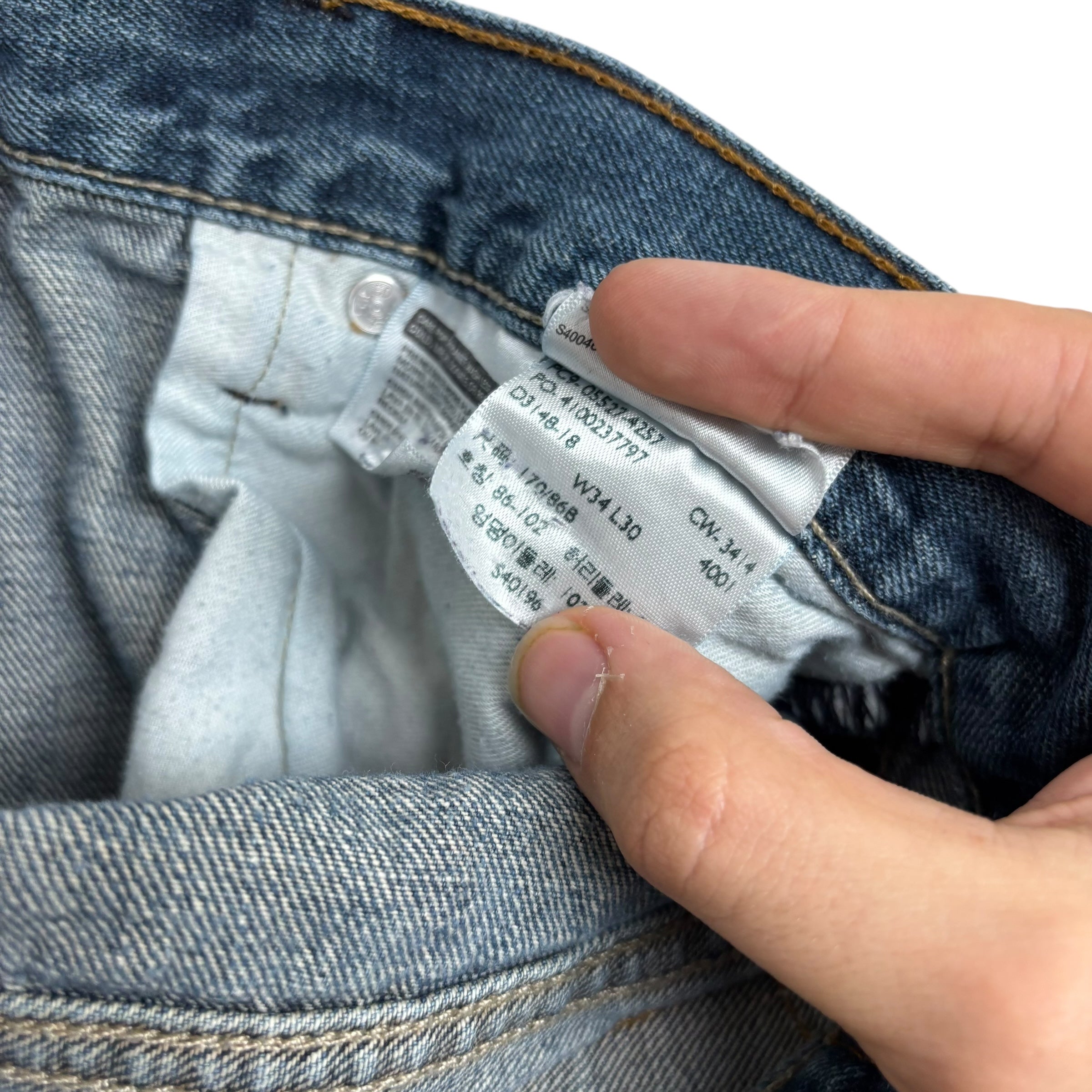 Levis 527 Jeans W34 L30 Mens Mid Blue Slim Bootcut Fit Denim (F)