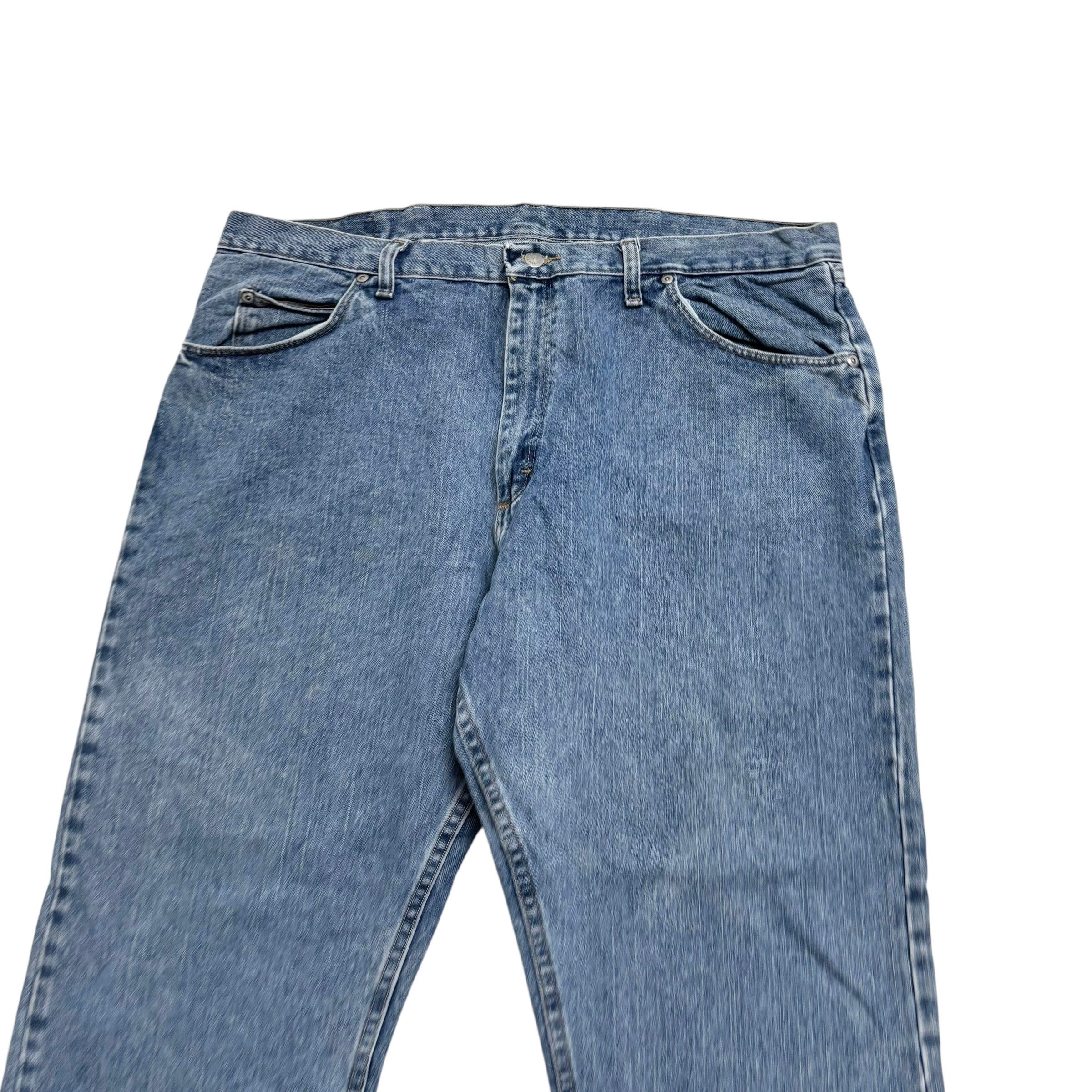 Wrangler Jeans W40 L30 Mens Mid Blue Relaxed Straight Fit Denim