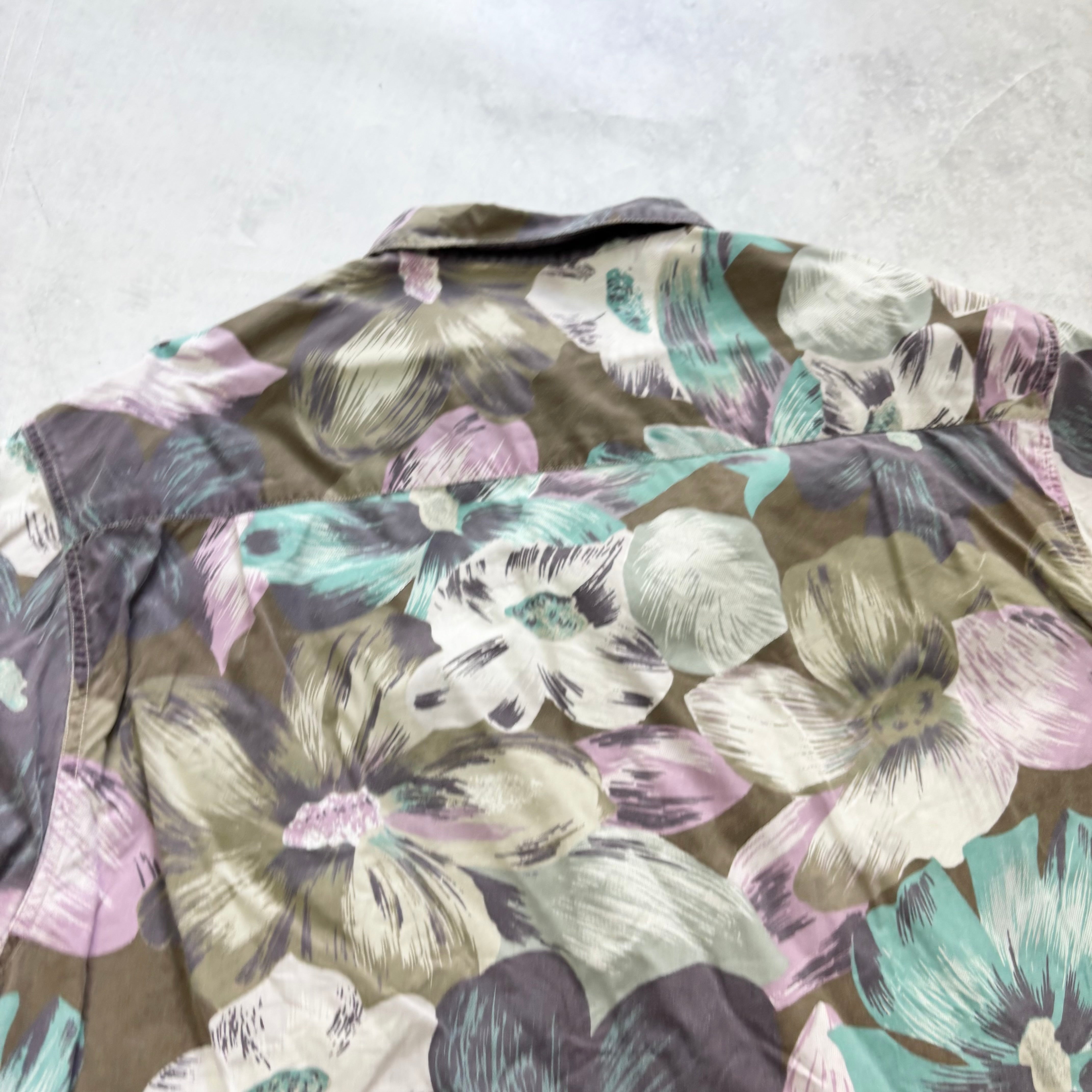 Vintage Hawaiian Shirt Mens Large Multi Floral Aloha Short Sleeve (E)