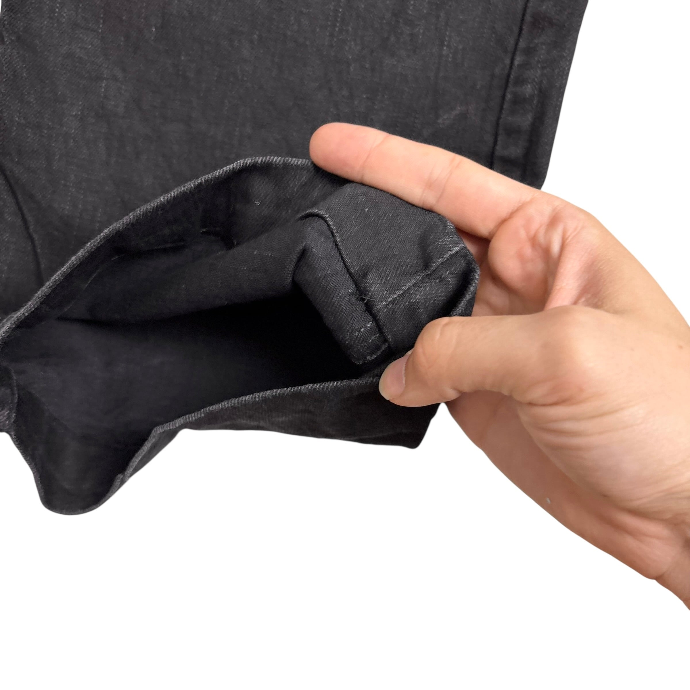 Levis 569 Jeans W38 L26 Mens Black Baggy Relaxed Straight Fit Stretch Denim (E)