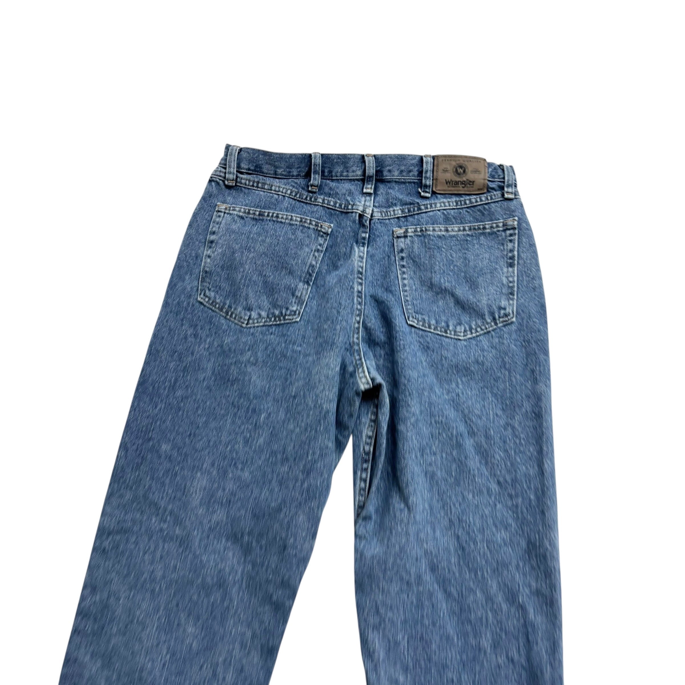 Wrangler Jeans W34 L34 Mens Mid Blue Relaxed Straight Fit Baggy Denim (E)