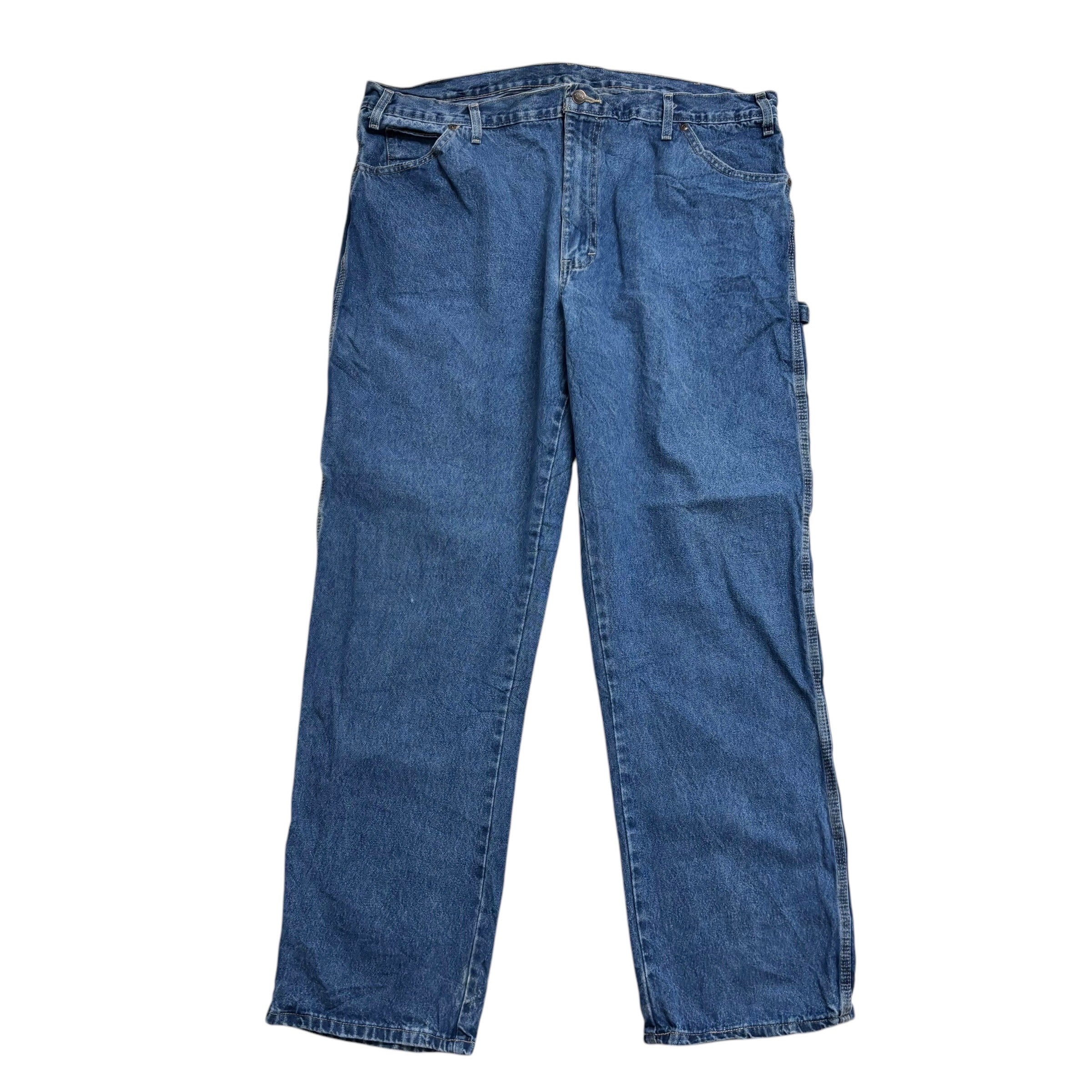 Dickies Carpenter Jeans W40 L34 Mens Mid Blue Relaxed Straight Fit Pants