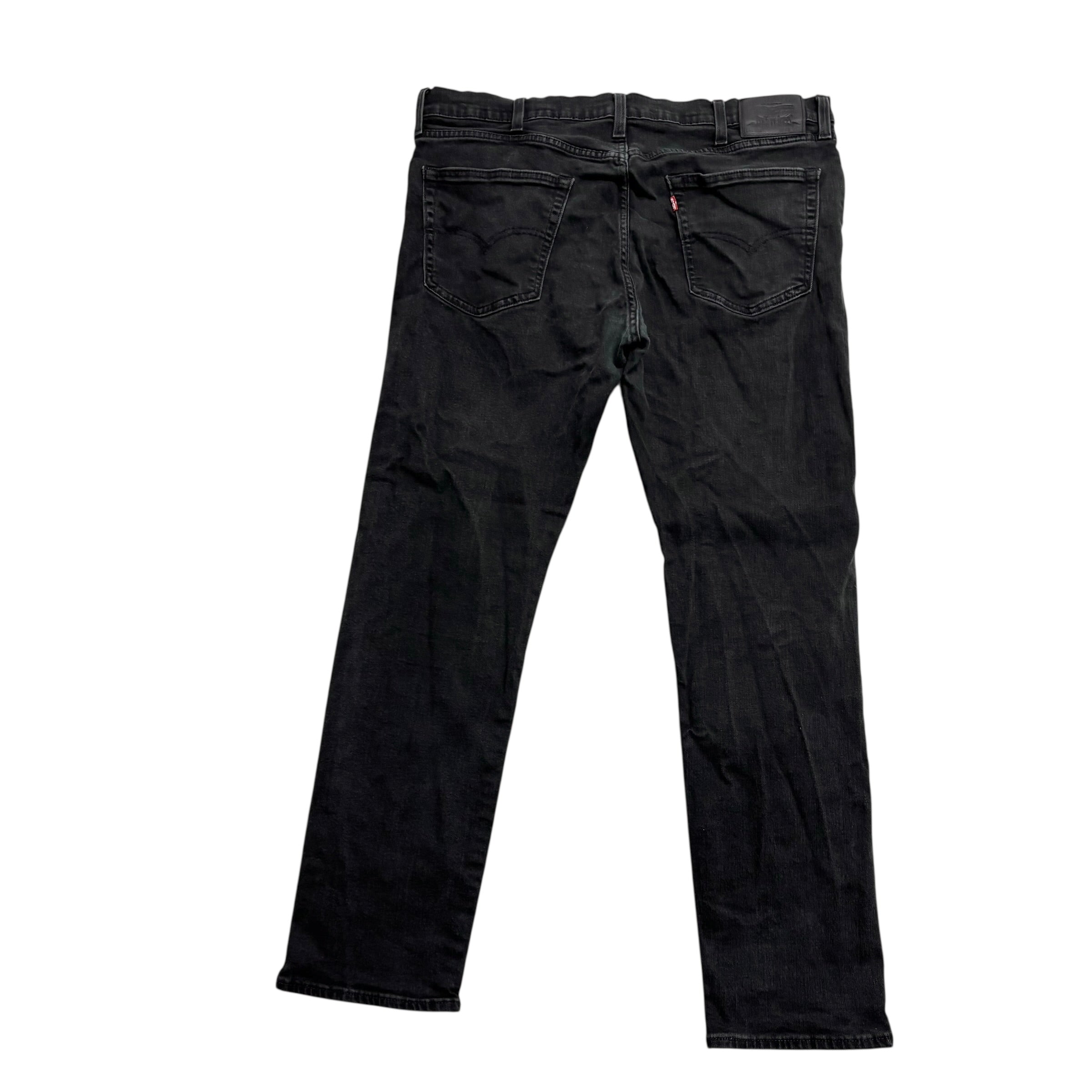 Levis 502 Jeans W38 L31 Mens Black Regular Tapered Fit Stretch Denim (F)