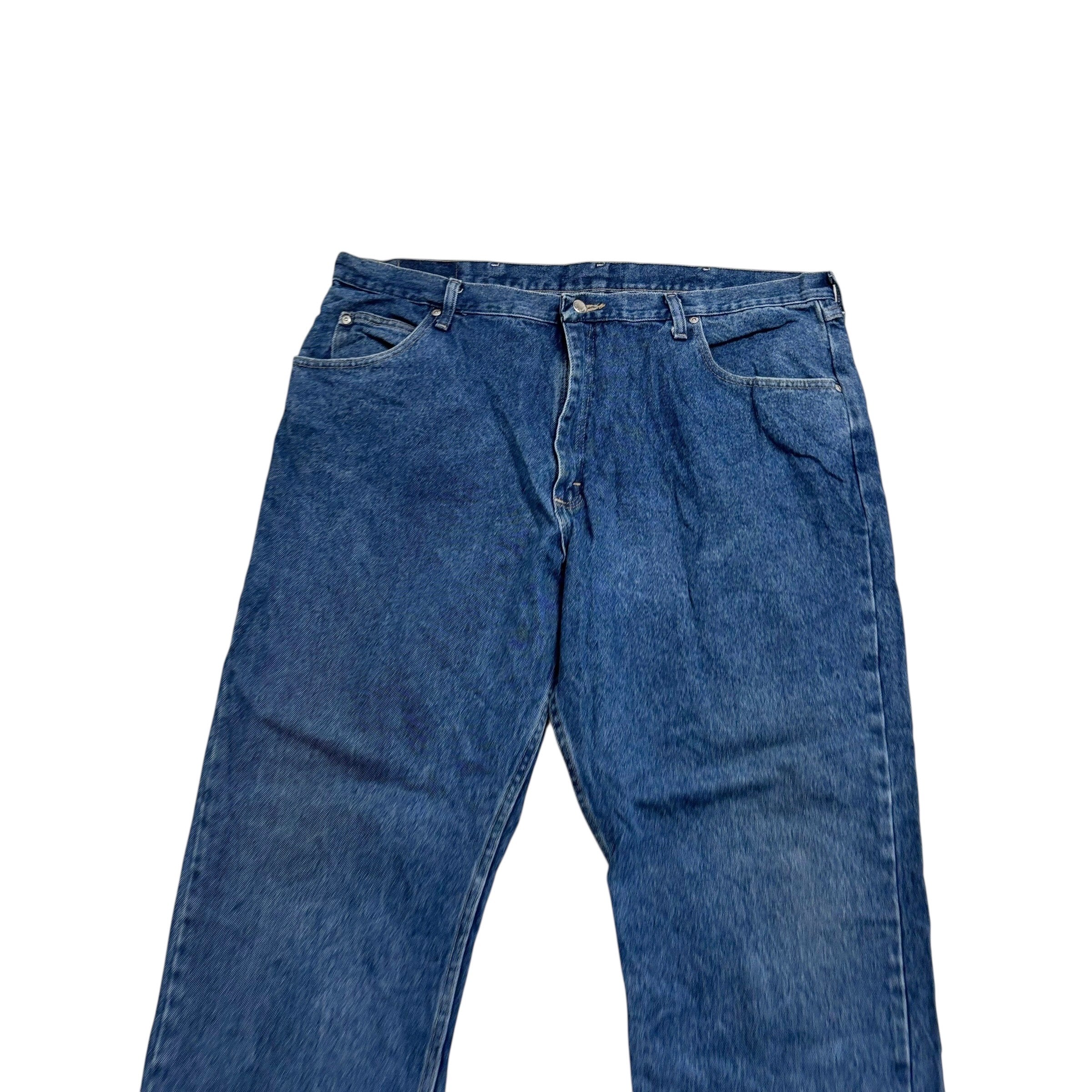 Wrangler Jeans W42 L30 Mens Mid Blue Relaxed Straight Fit Denim (E)