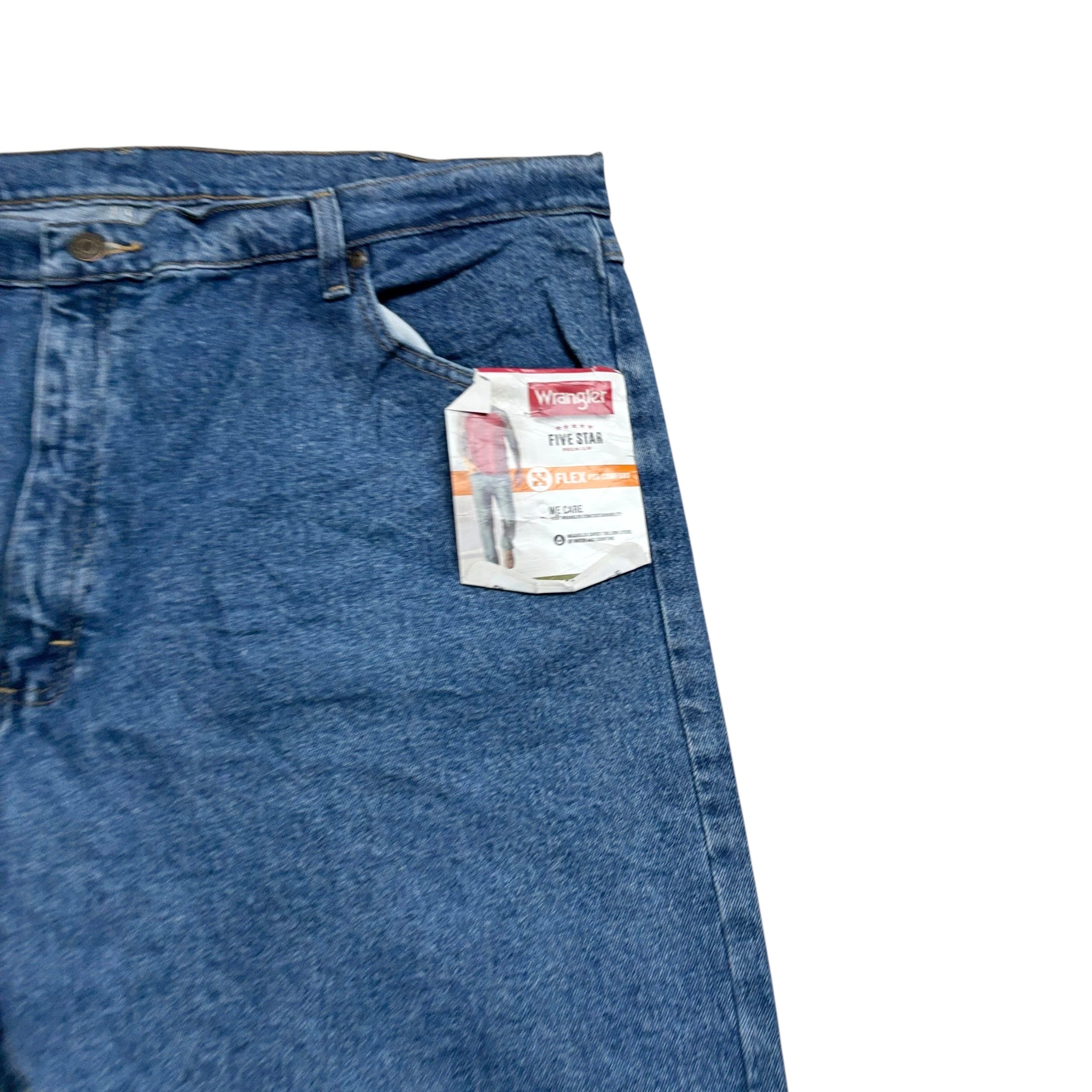 Wrangler Jeans W42 L30 Mens Mid Blue Regular Straight Fit Stretch Denim (E)