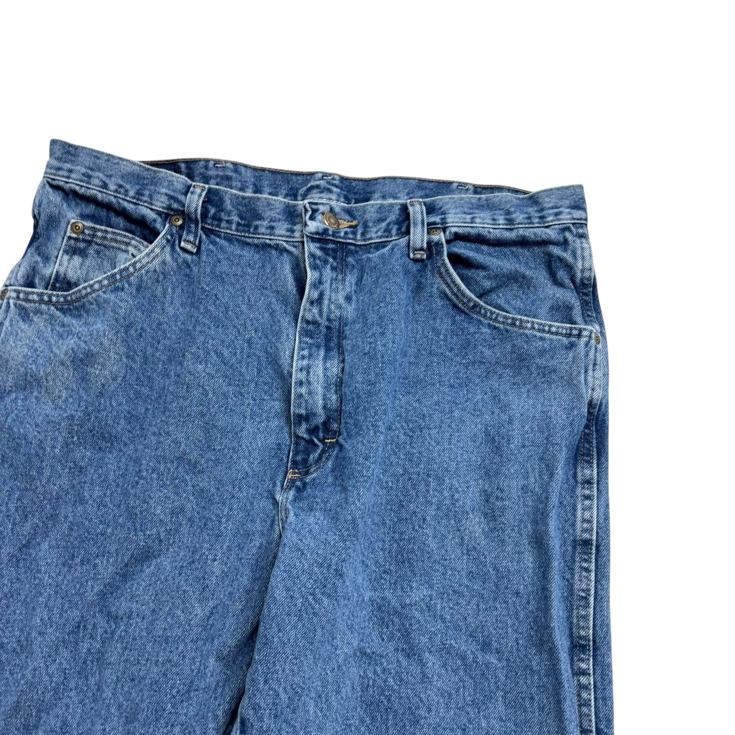 Wrangler Jeans W36 L34 Mens Mid Blue Regular Straight Fit Denim