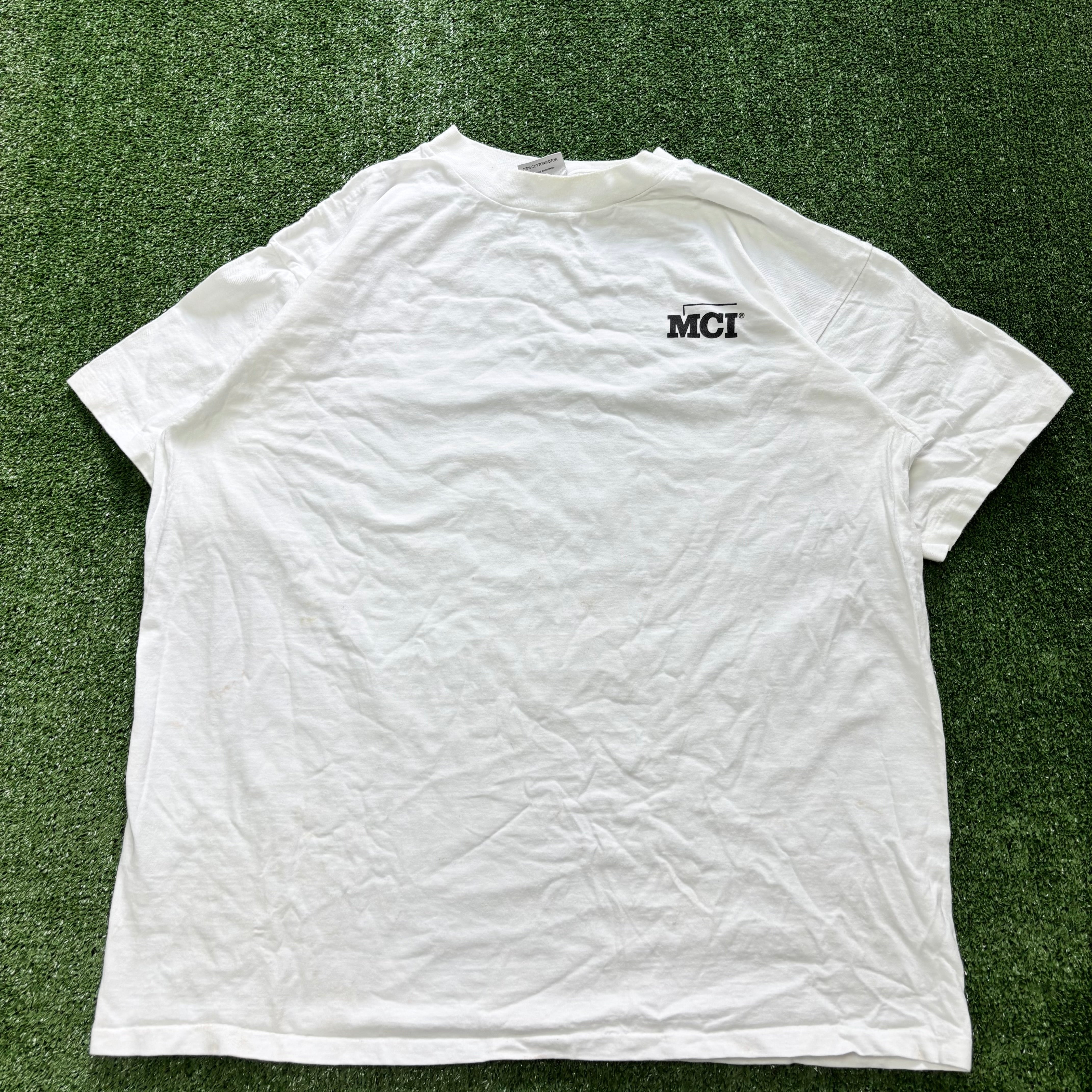Vintage T Shirt Mens XL White Single Stitch Graphic Print 90s USA (F)