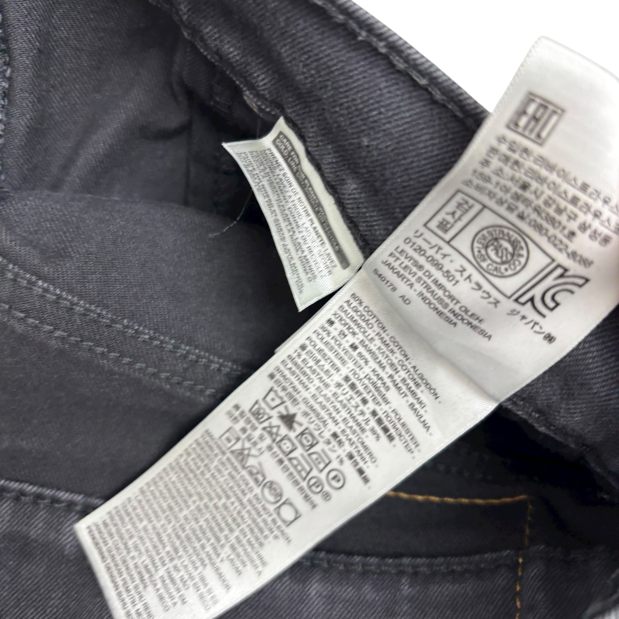 Levis 502 Jeans W32 L31 Mens Black Regular Tapered Fit Stretch Denim